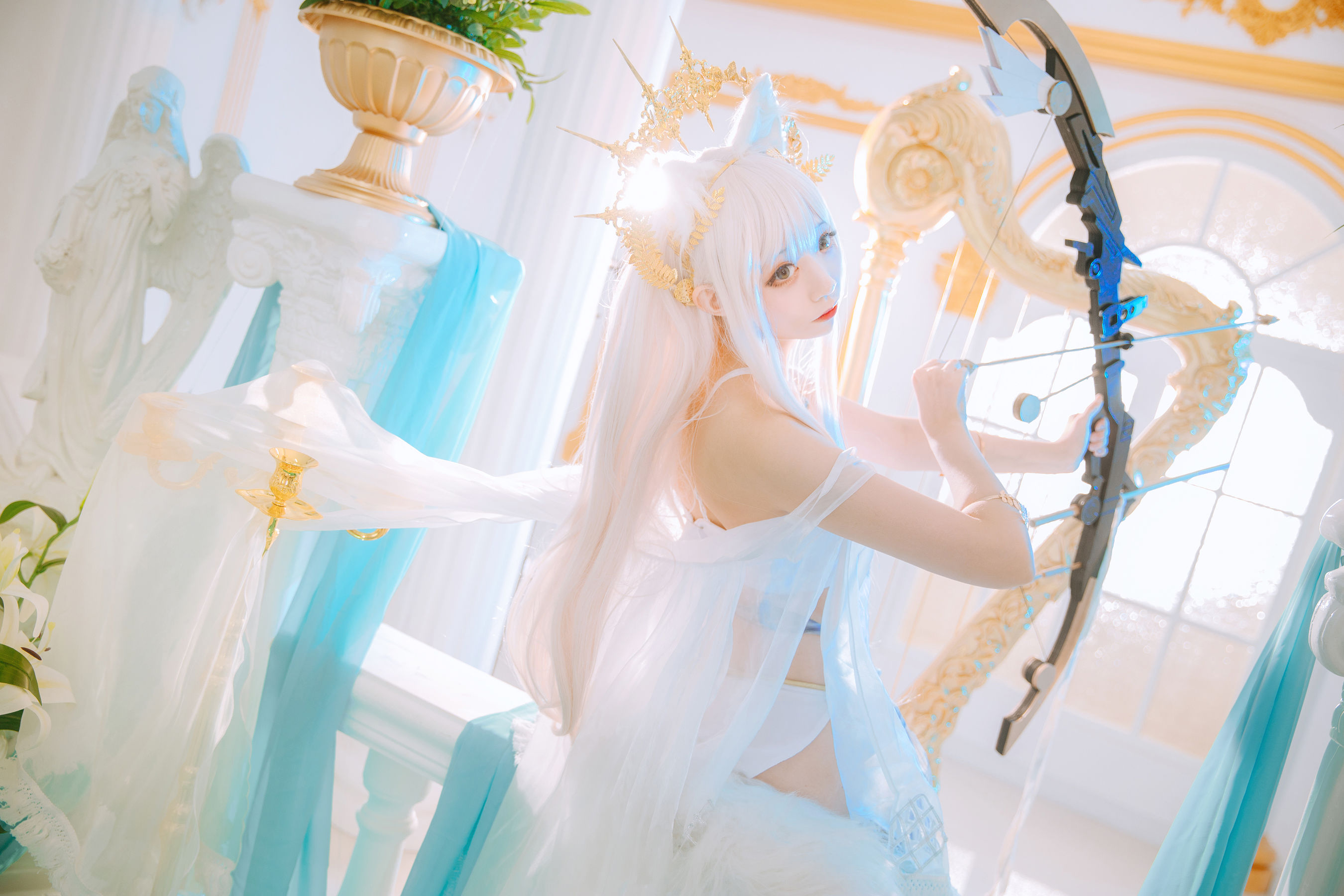 [福利COS] 小野寺地瓜 - 白金泳装