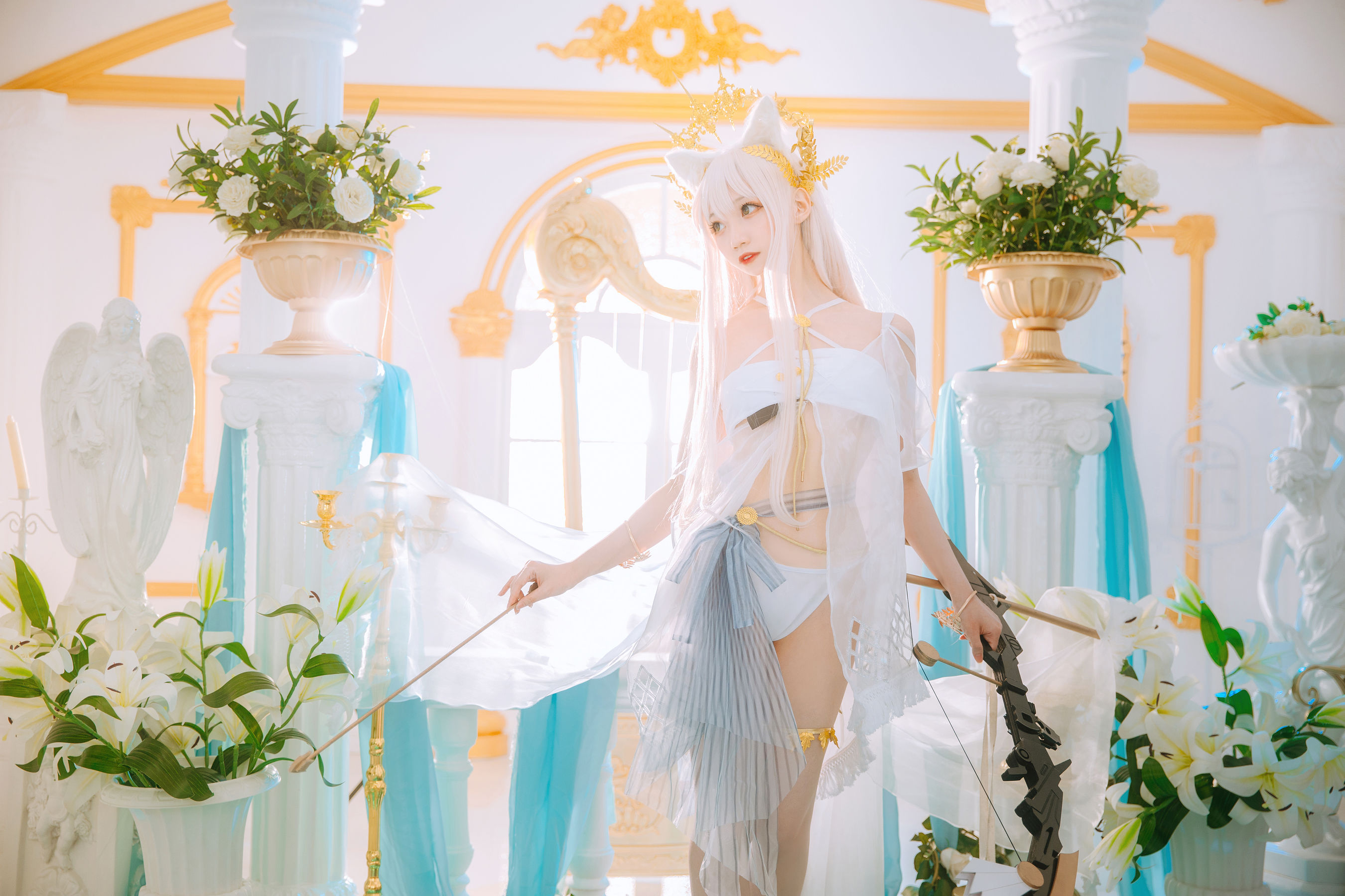 [福利COS] 小野寺地瓜 - 白金泳装