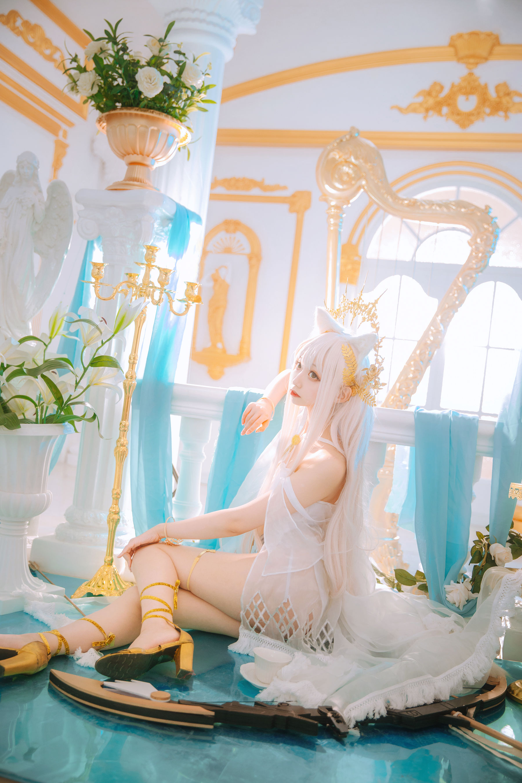 [福利COS] 小野寺地瓜 - 白金泳装