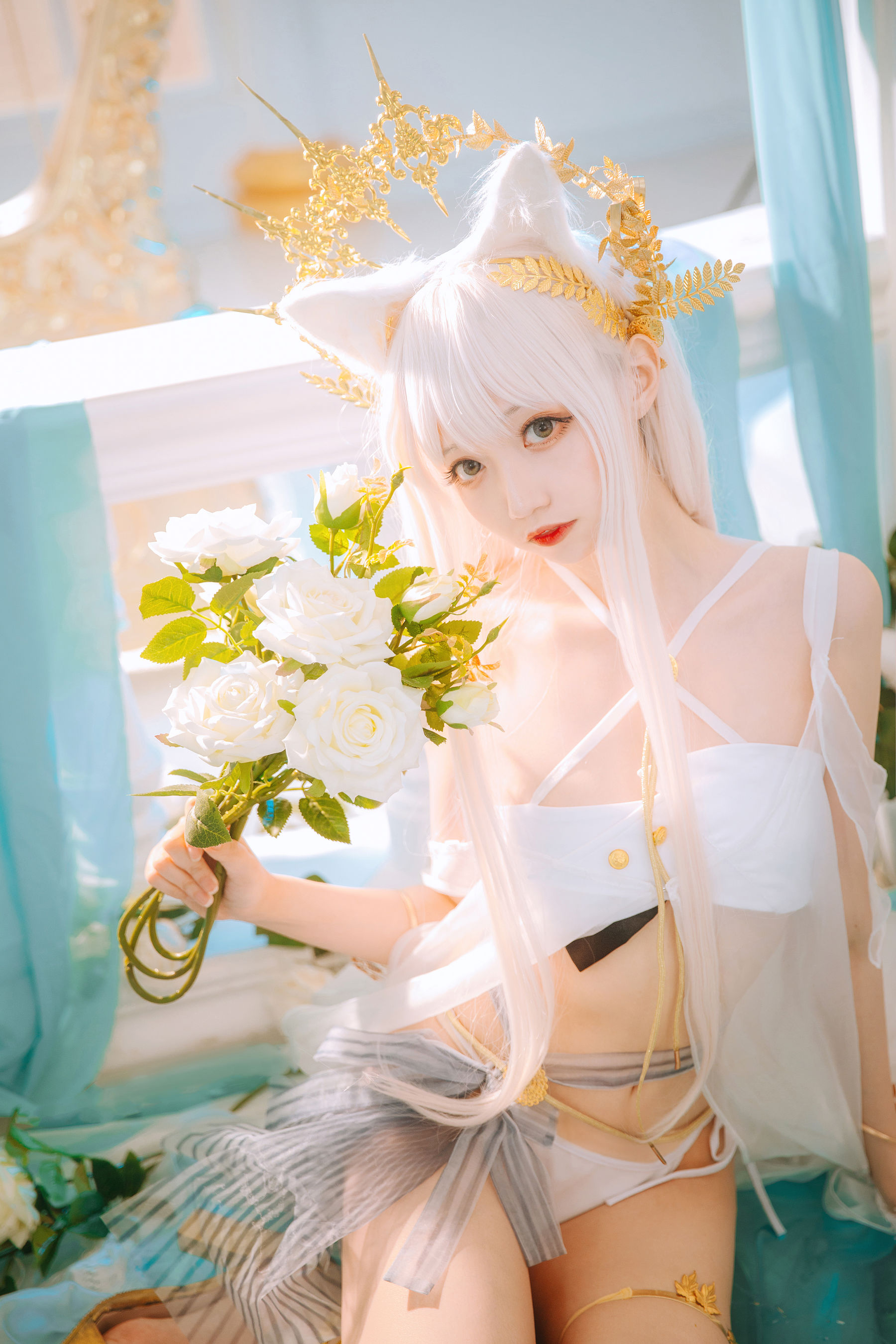 [福利COS] 小野寺地瓜 - 白金泳装