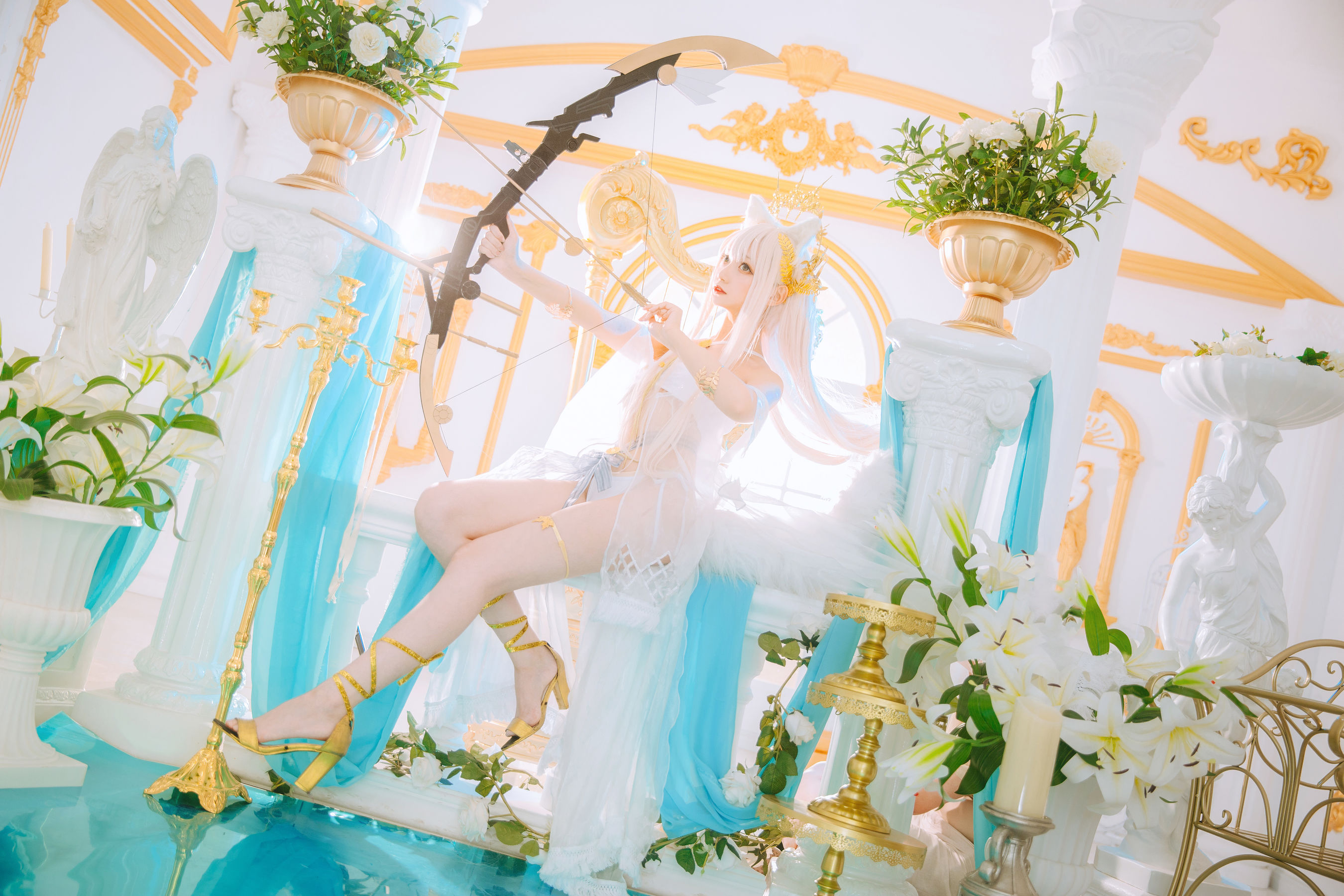[福利COS] 小野寺地瓜 - 白金泳装
