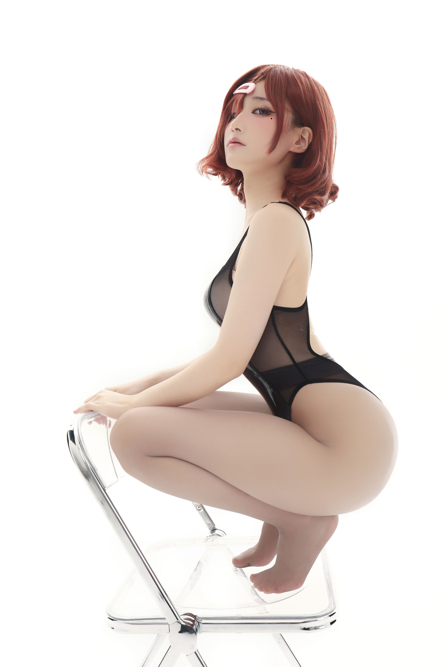 [福利COS] 幼愛youmeko - 樋口円香竞泳无衬衫灰丝