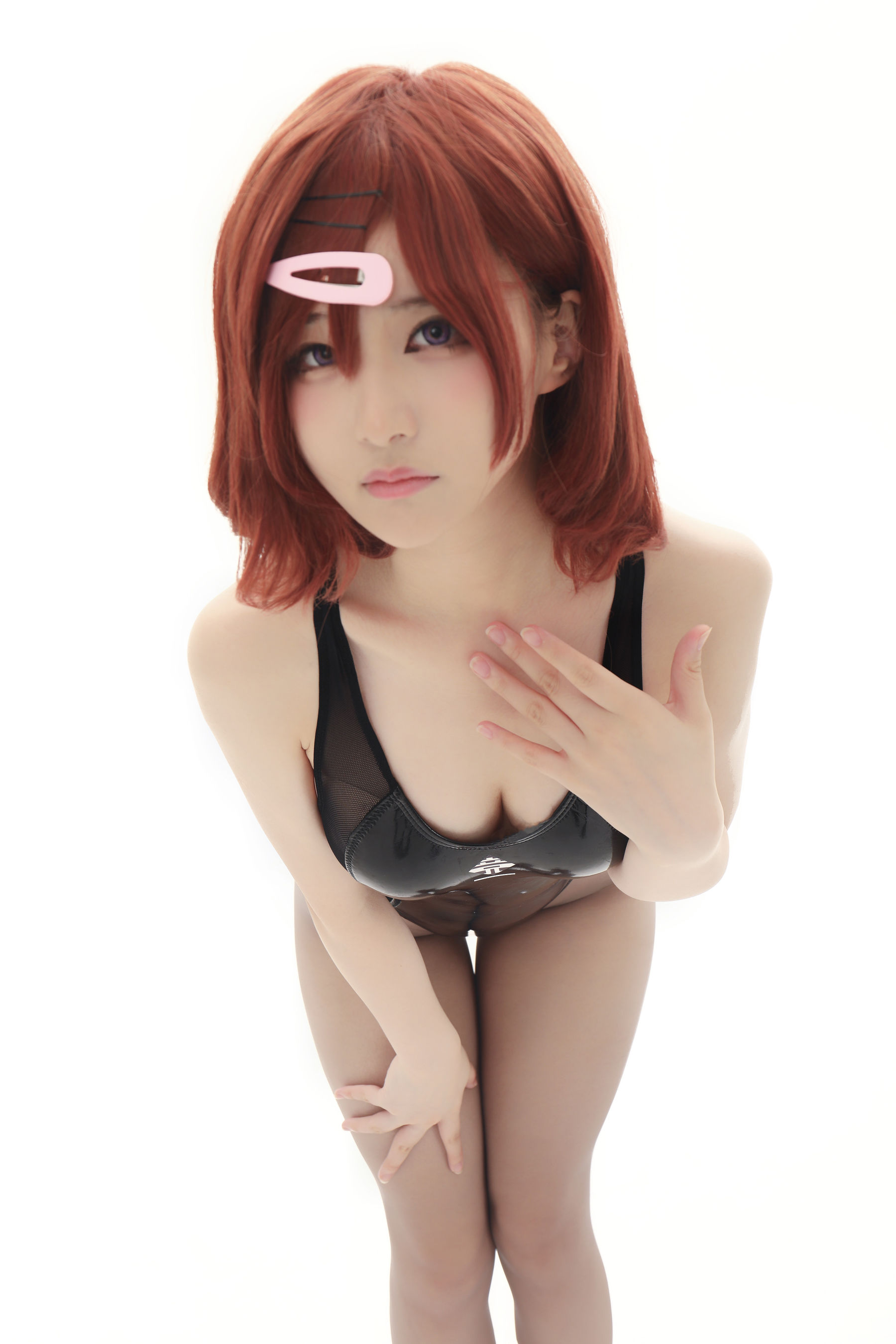 [福利COS] 幼愛youmeko - 樋口円香竞泳无衬衫灰丝