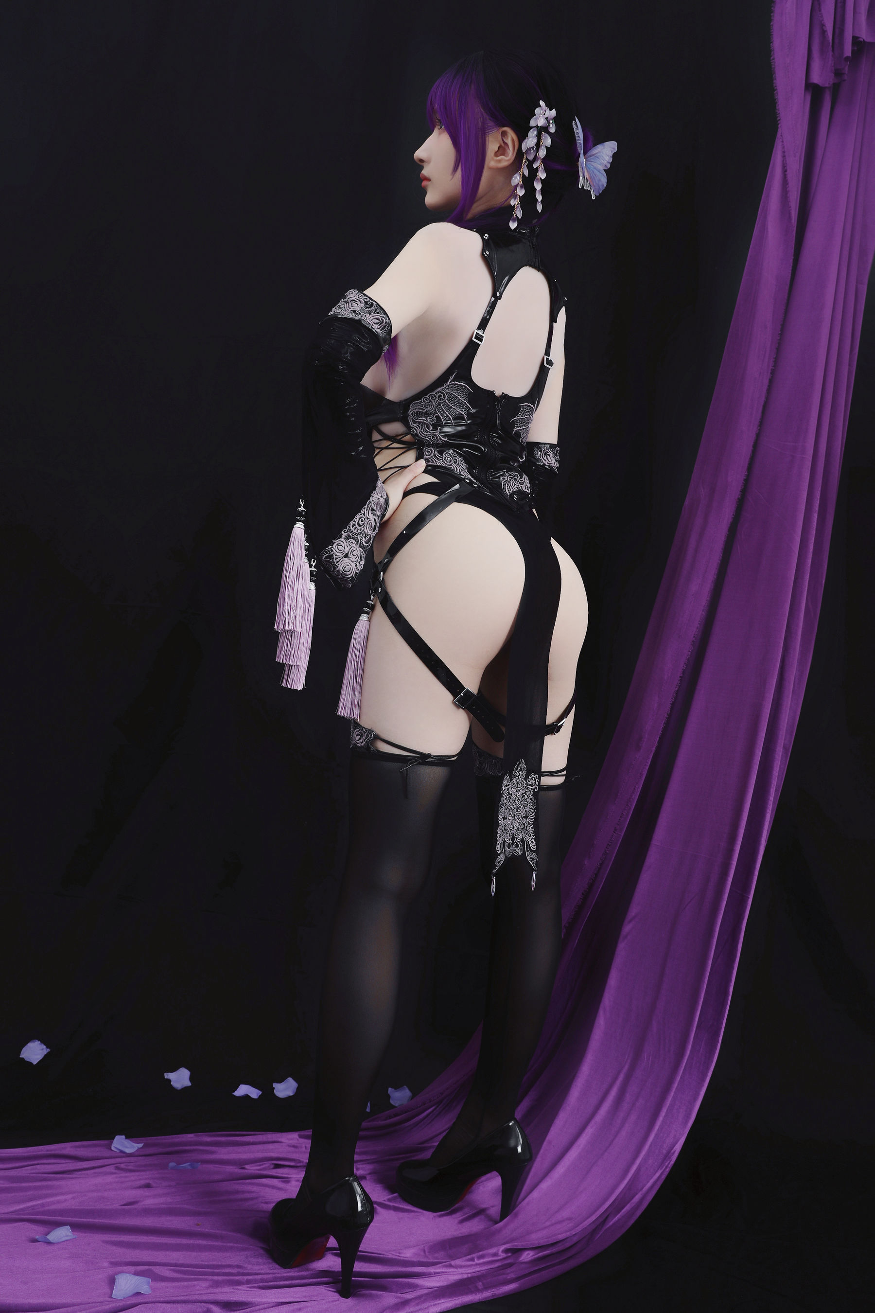[福利COS] 幼愛youmeko - 紫流苏旗袍