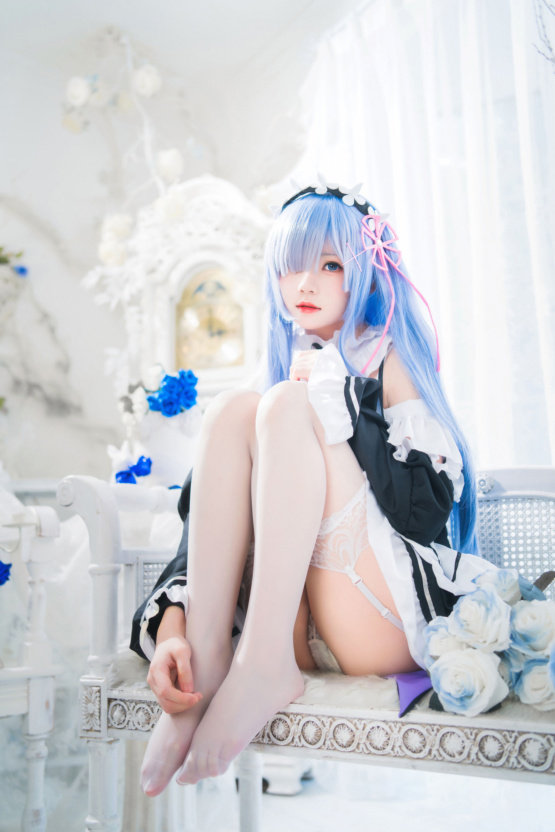 [福利COS] 桜桃喵 - 长发蕾姆