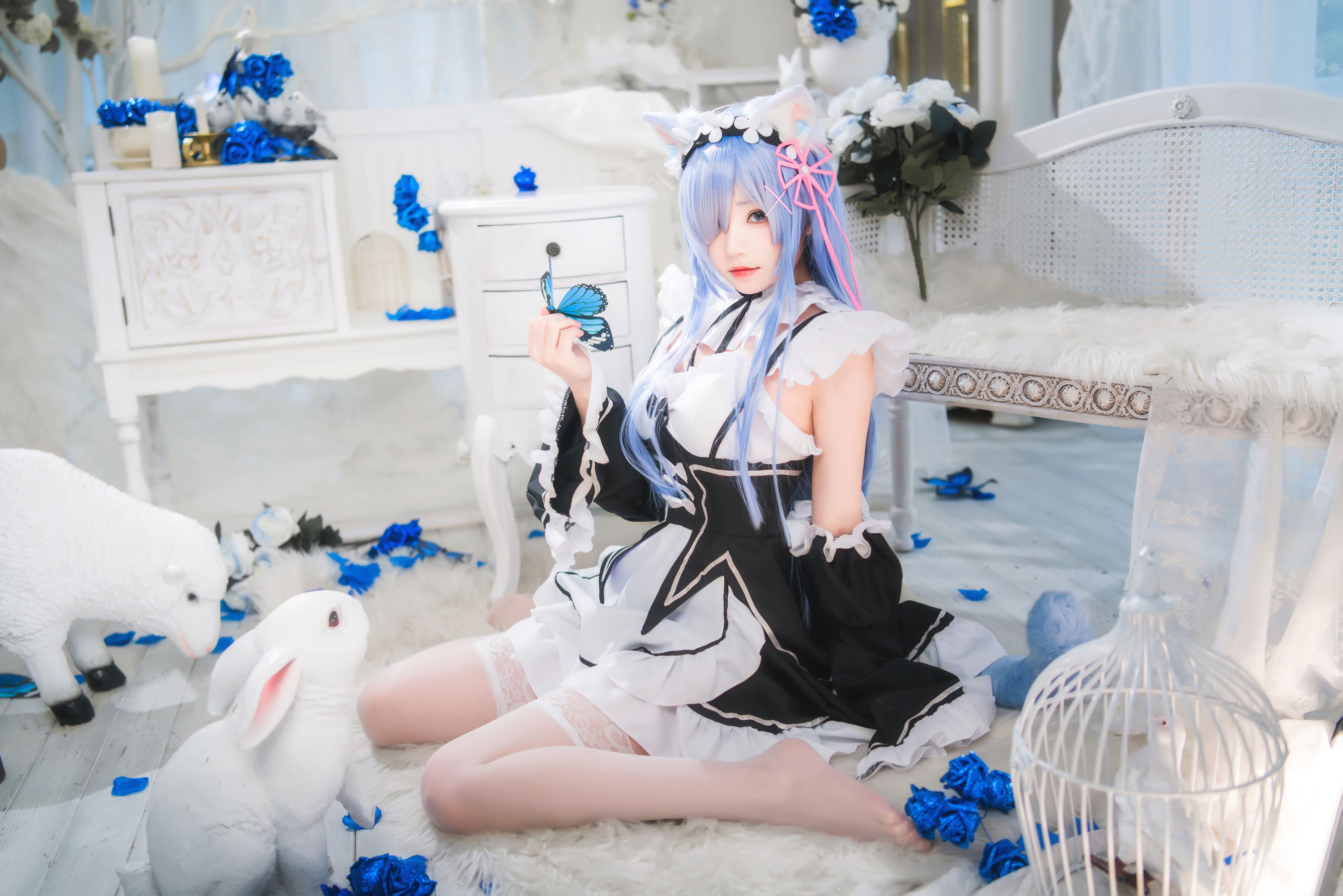 [福利COS] 桜桃喵 - 长发蕾姆
