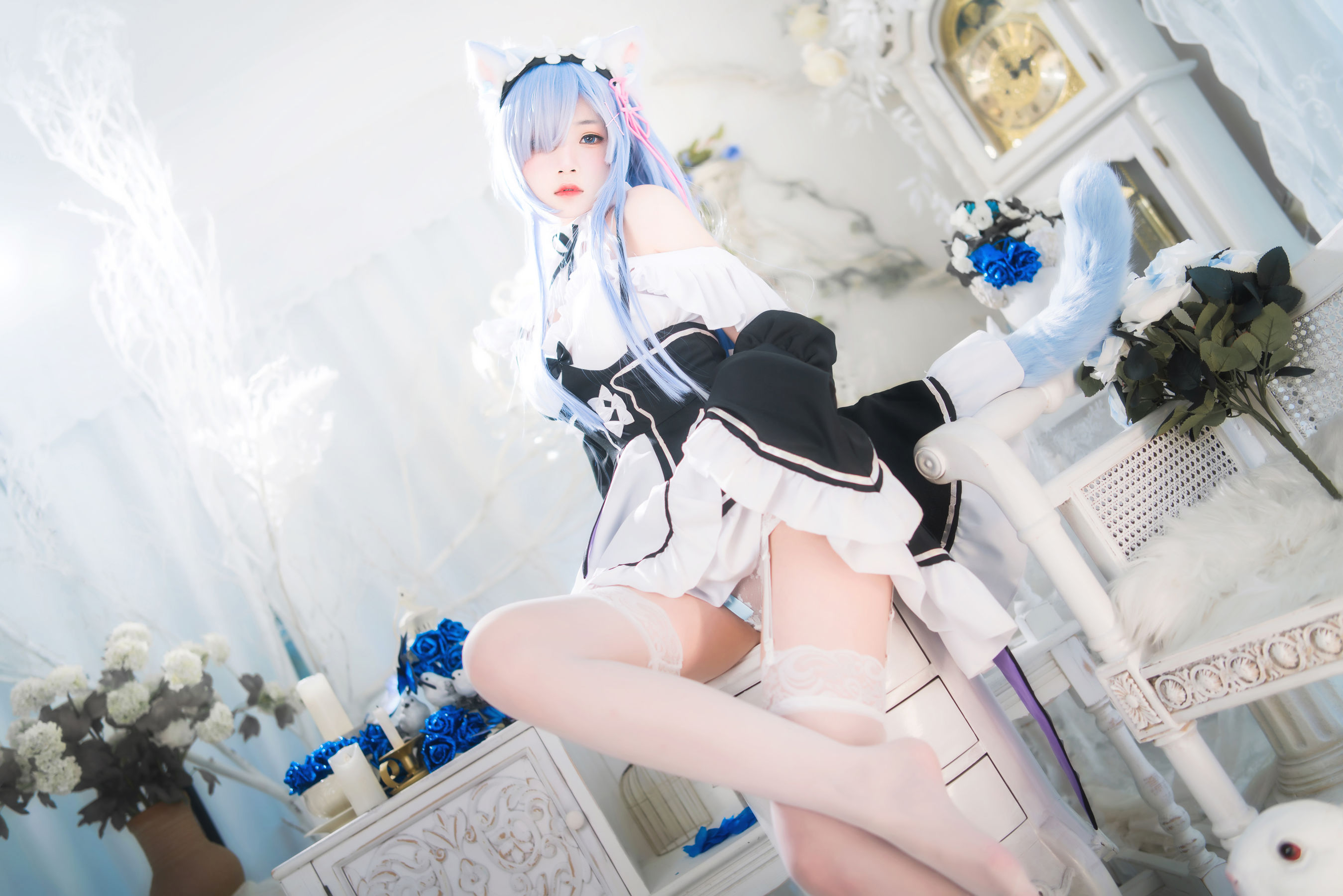 [福利COS] 桜桃喵 - 长发蕾姆