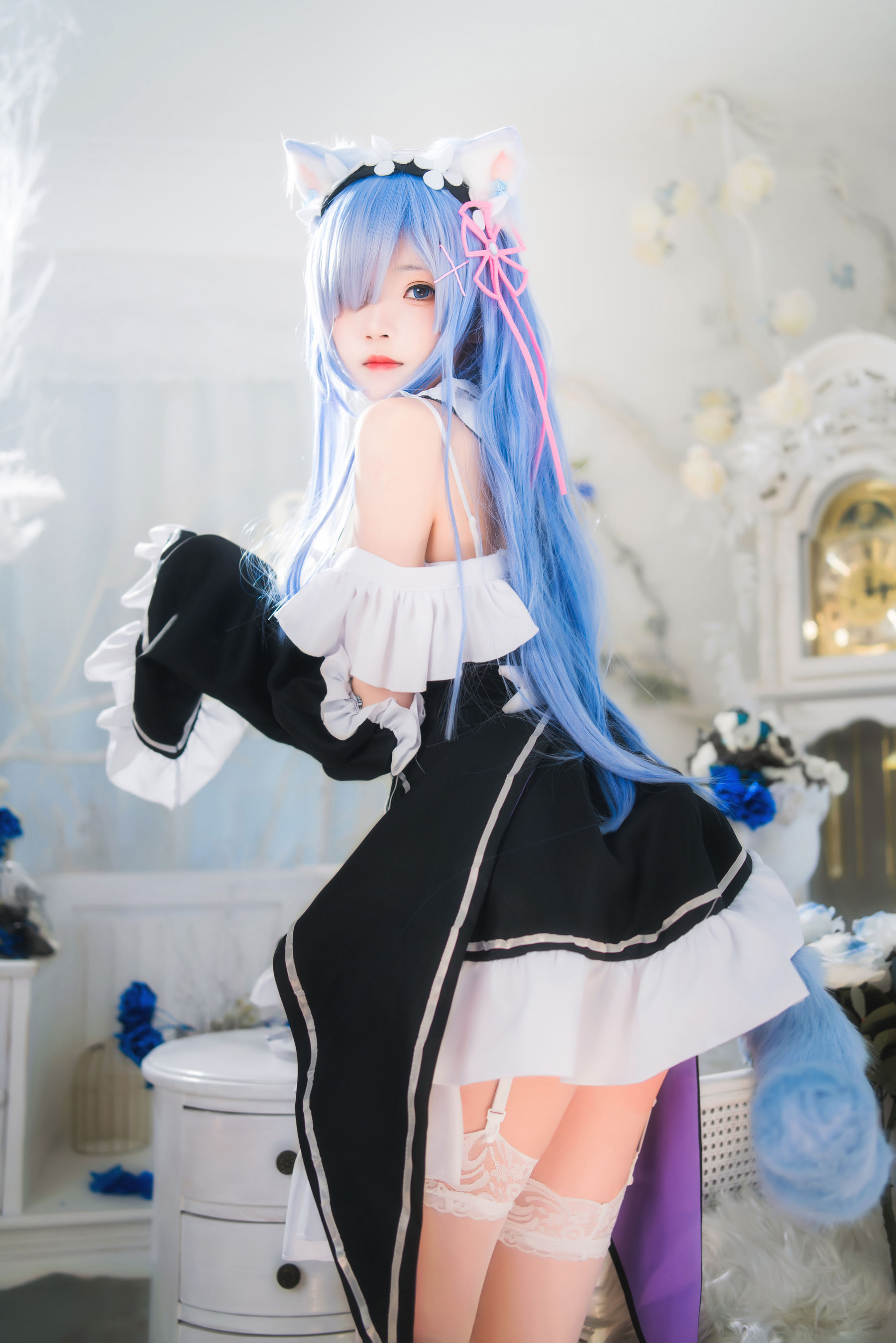 [福利COS] 桜桃喵 - 长发蕾姆
