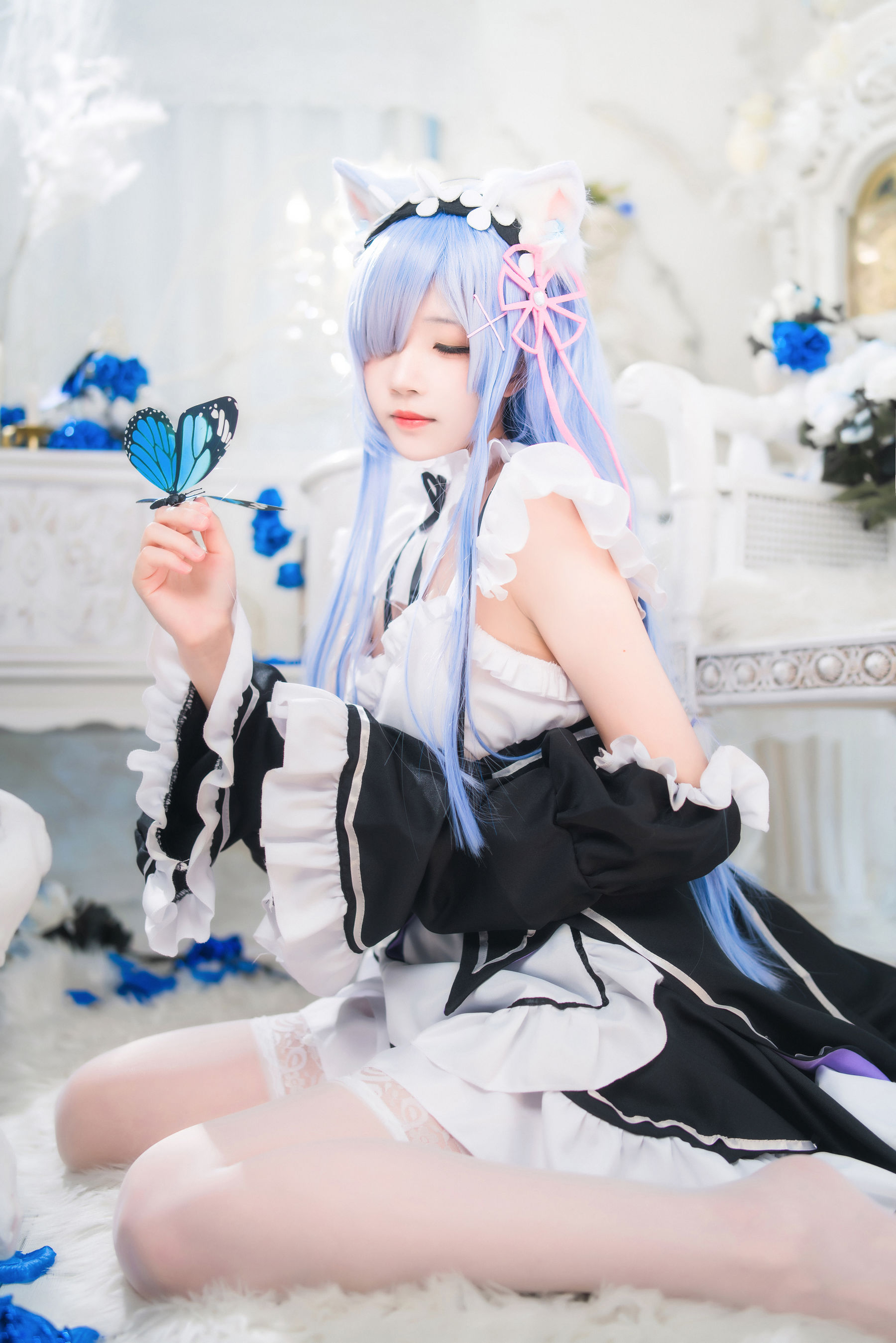 [福利COS] 桜桃喵 - 长发蕾姆