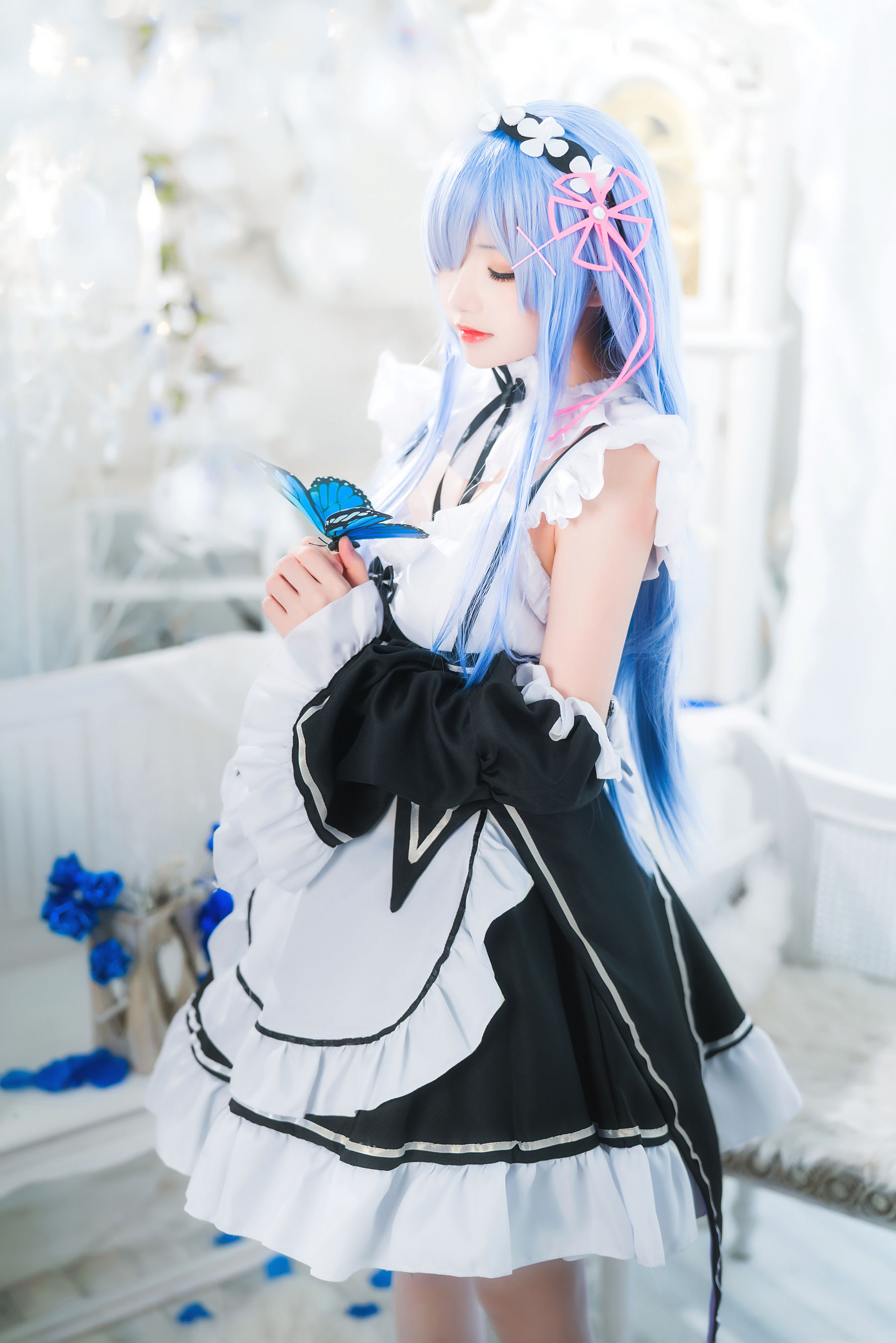 [福利COS] 桜桃喵 - 长发蕾姆