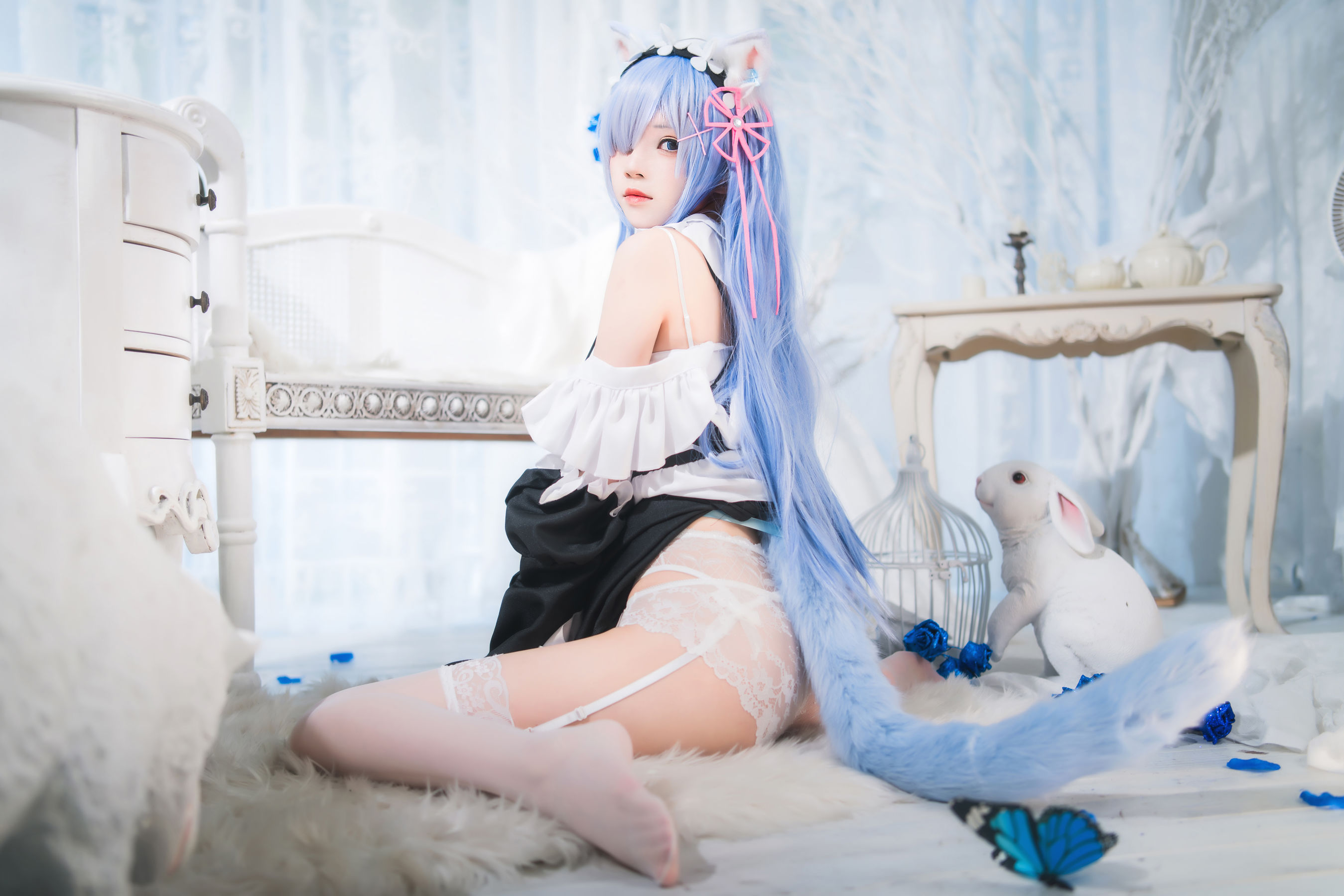 [福利COS] 桜桃喵 - 长发蕾姆