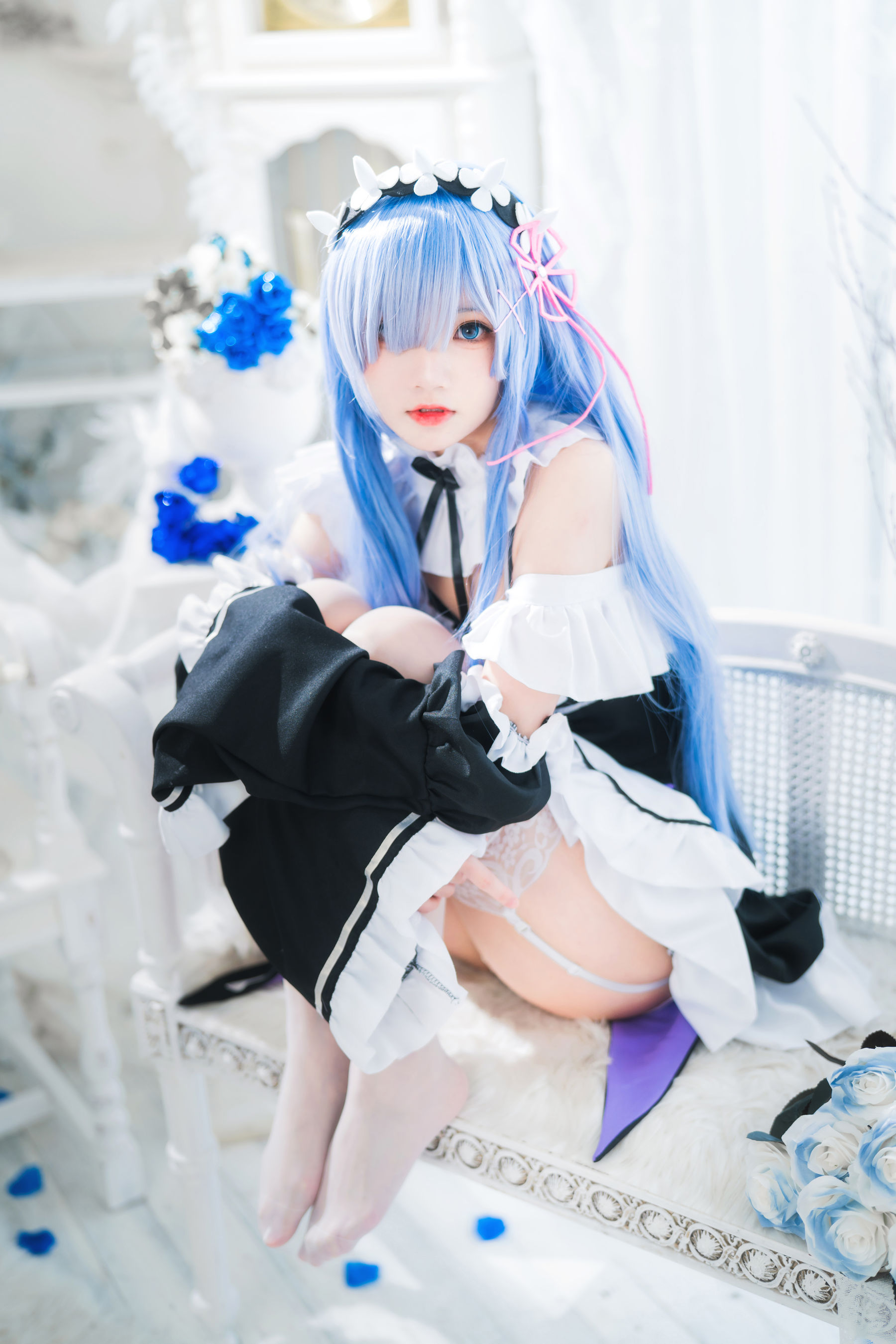 [福利COS] 桜桃喵 - 长发蕾姆