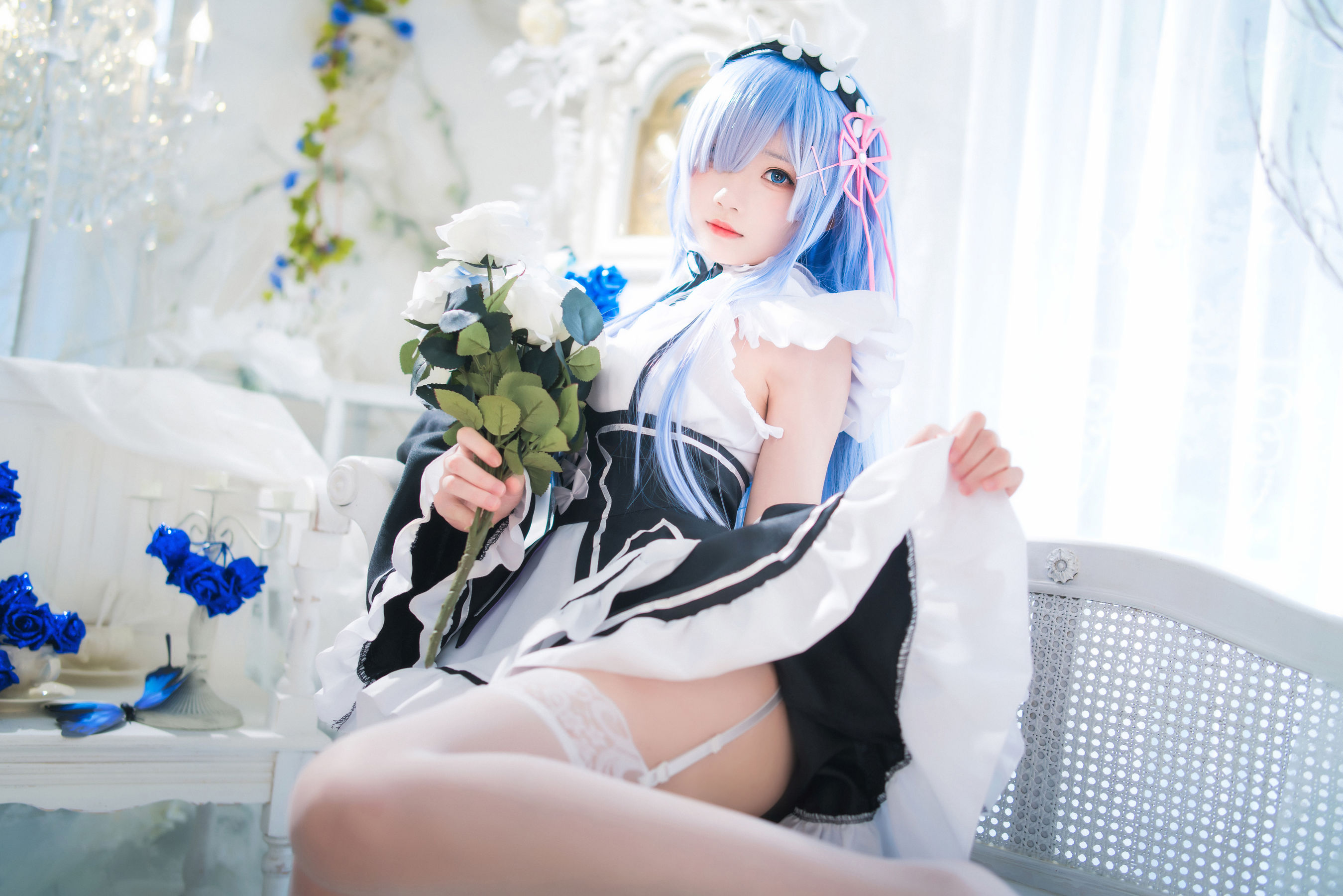 [福利COS] 桜桃喵 - 长发蕾姆