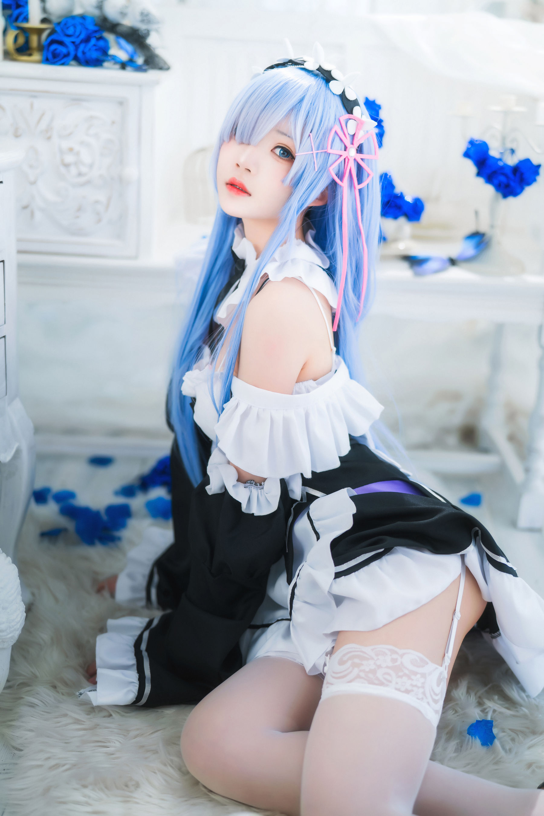 [福利COS] 桜桃喵 - 长发蕾姆