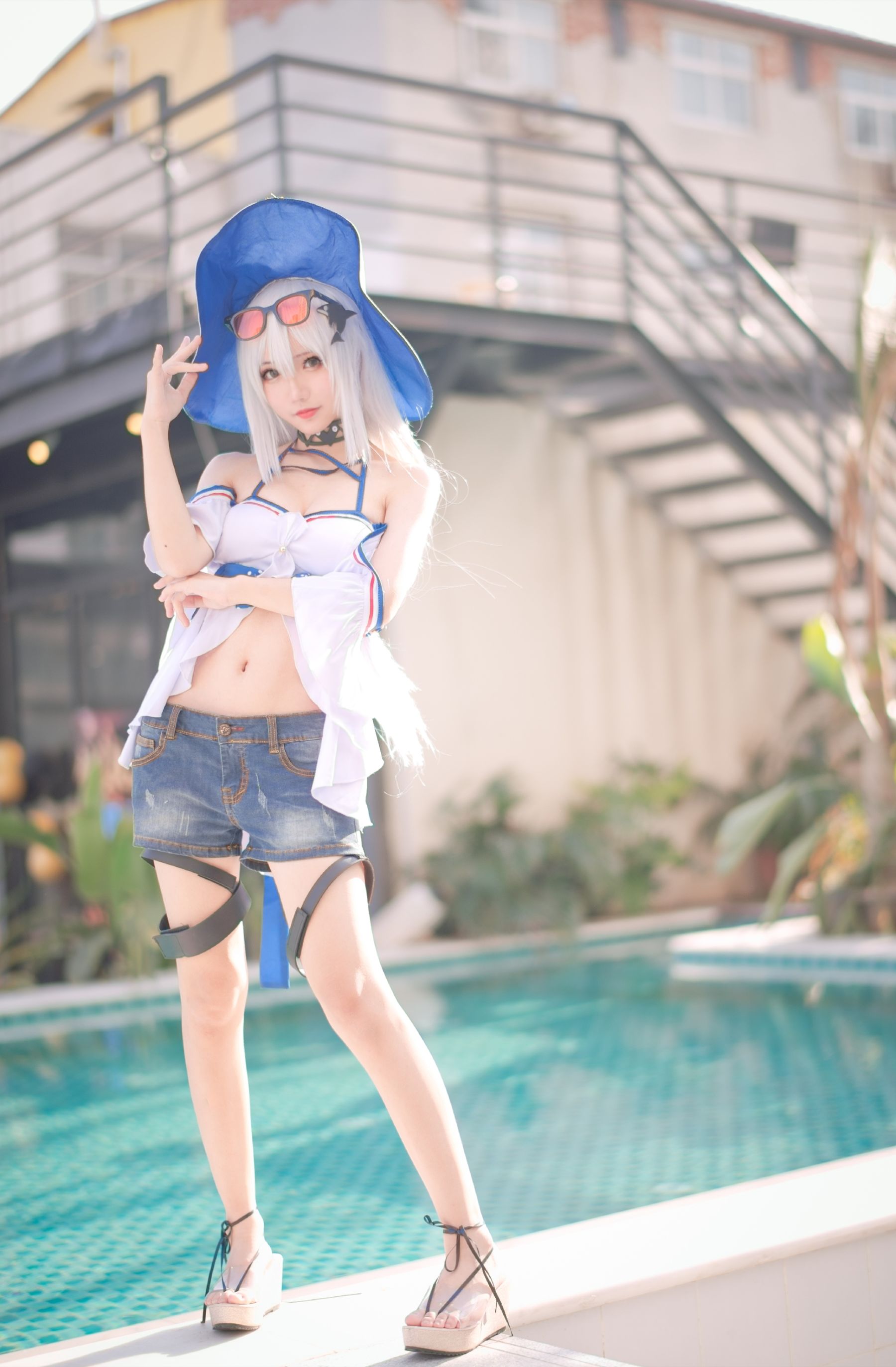 [福利COS] 花柒Hana - 斯卡蒂泳装
