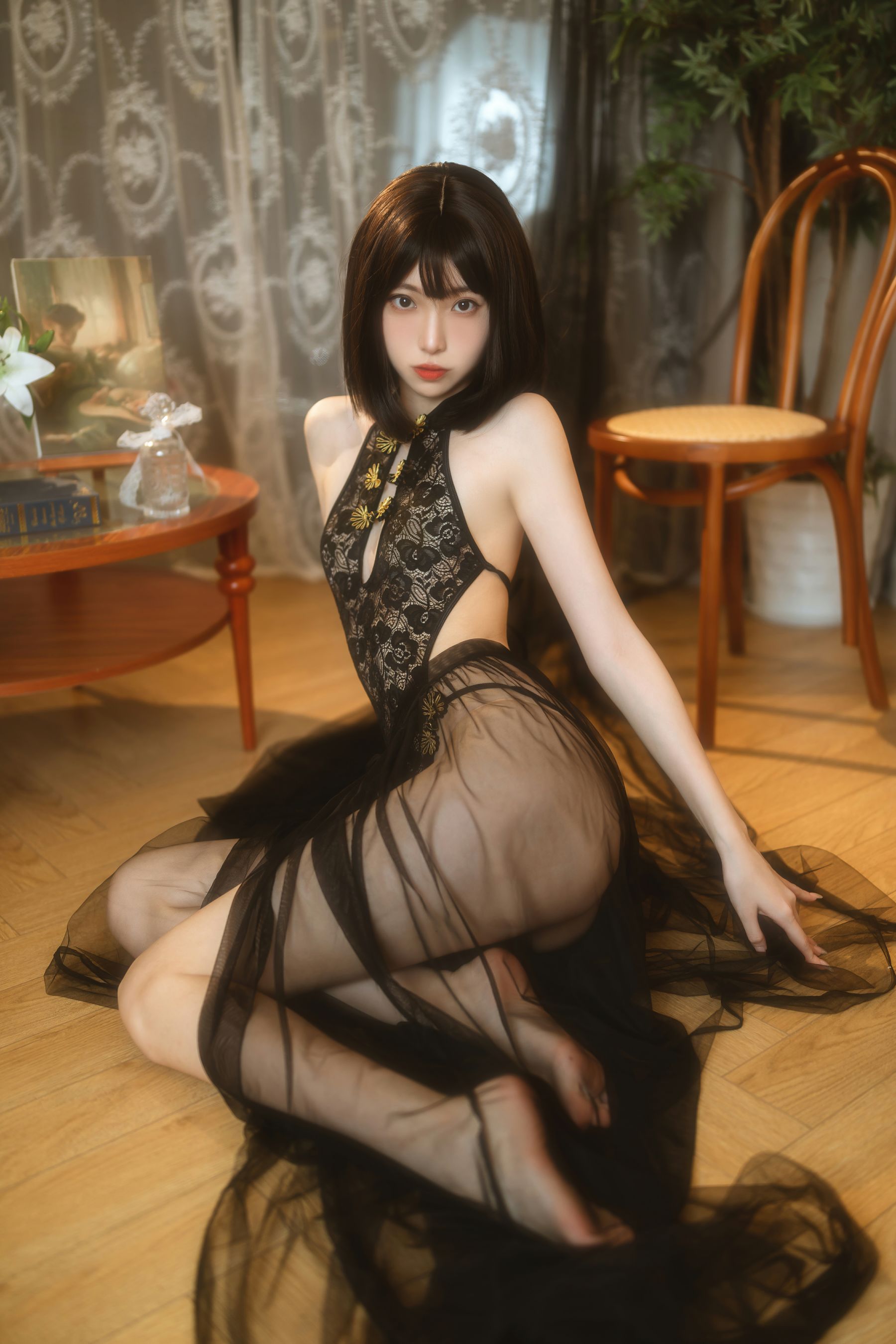 [福利COS] 许岚(叁月life) - 纯欲黑纱
