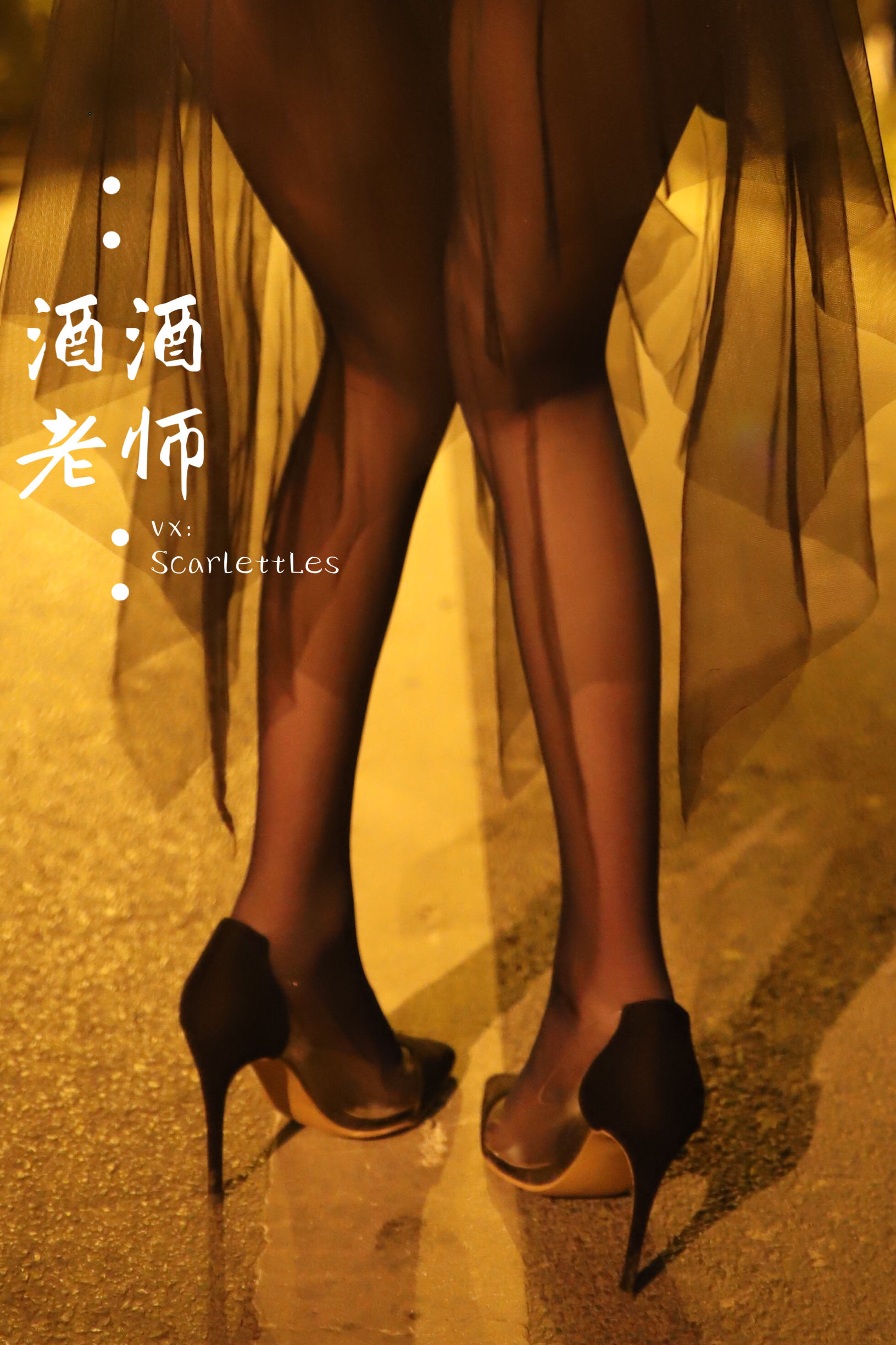 [福利COS] 酒酒老师 - 桥下的户外丝袜课堂