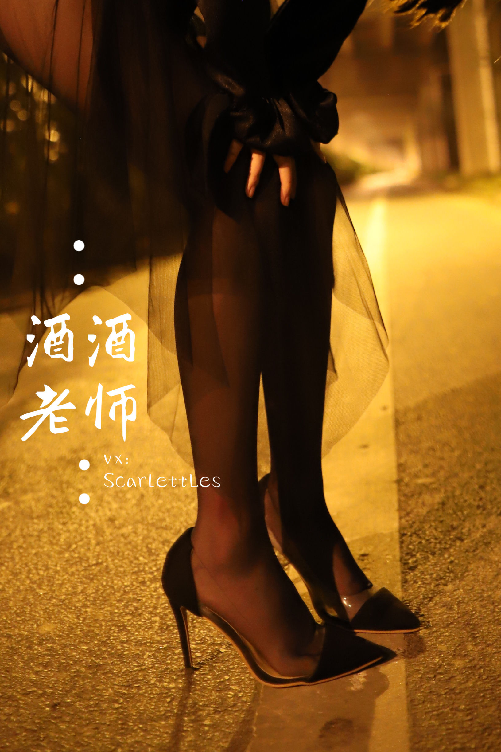 [福利COS] 酒酒老师 - 桥下的户外丝袜课堂