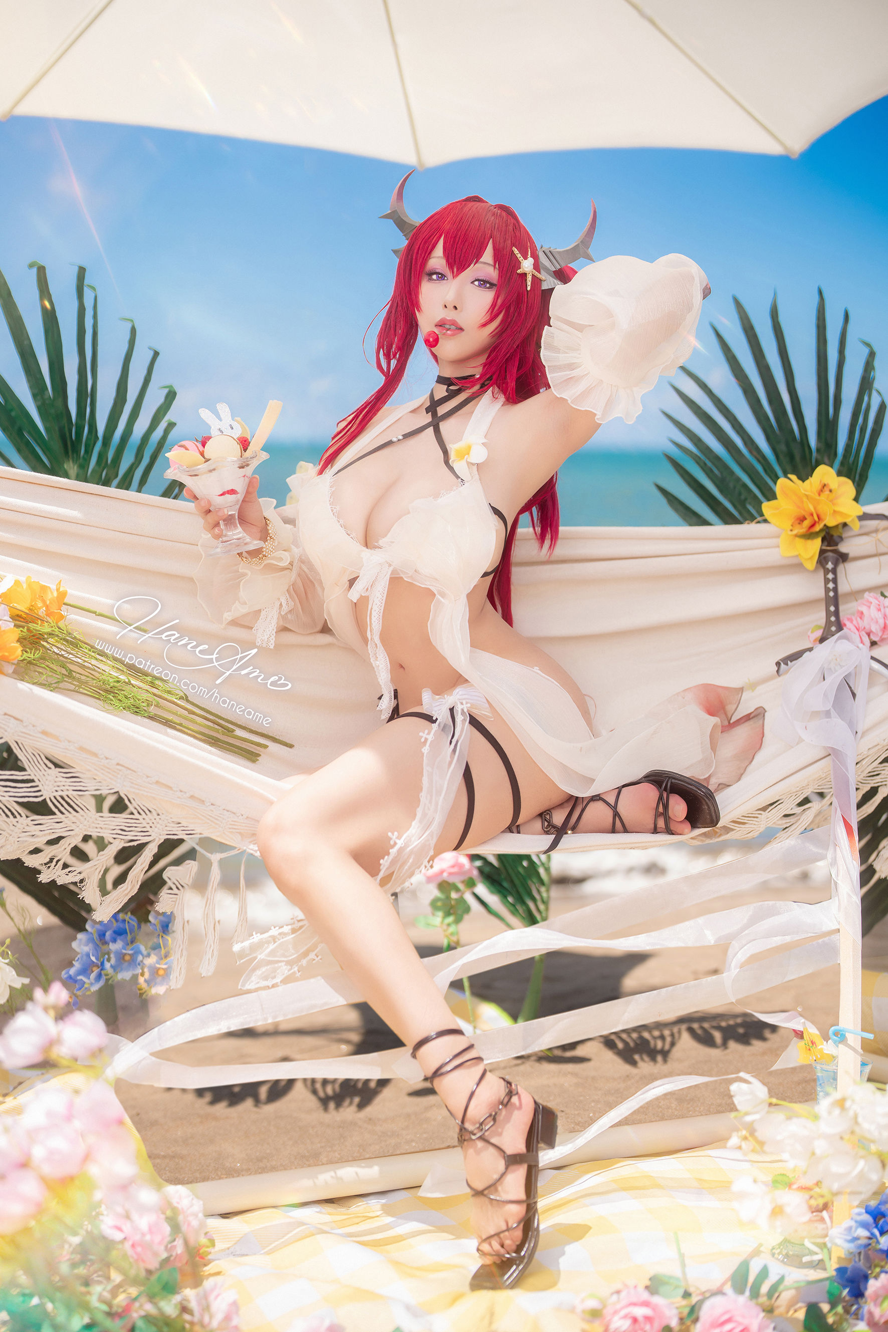 [福利COS] Hane Ame 雨波写真 - Arknights Surtr 泳裝