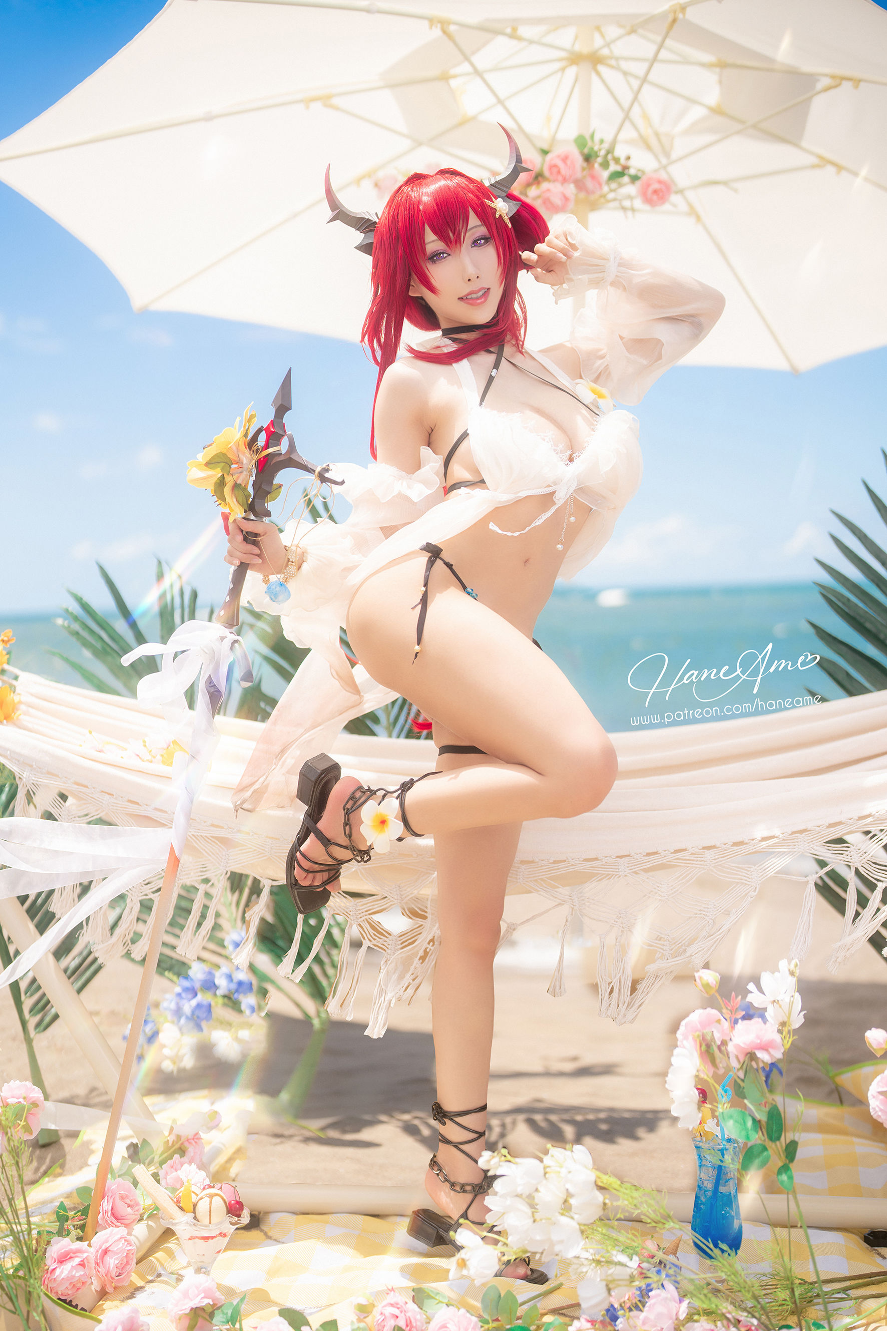 [福利COS] Hane Ame 雨波写真 - Arknights Surtr 泳裝