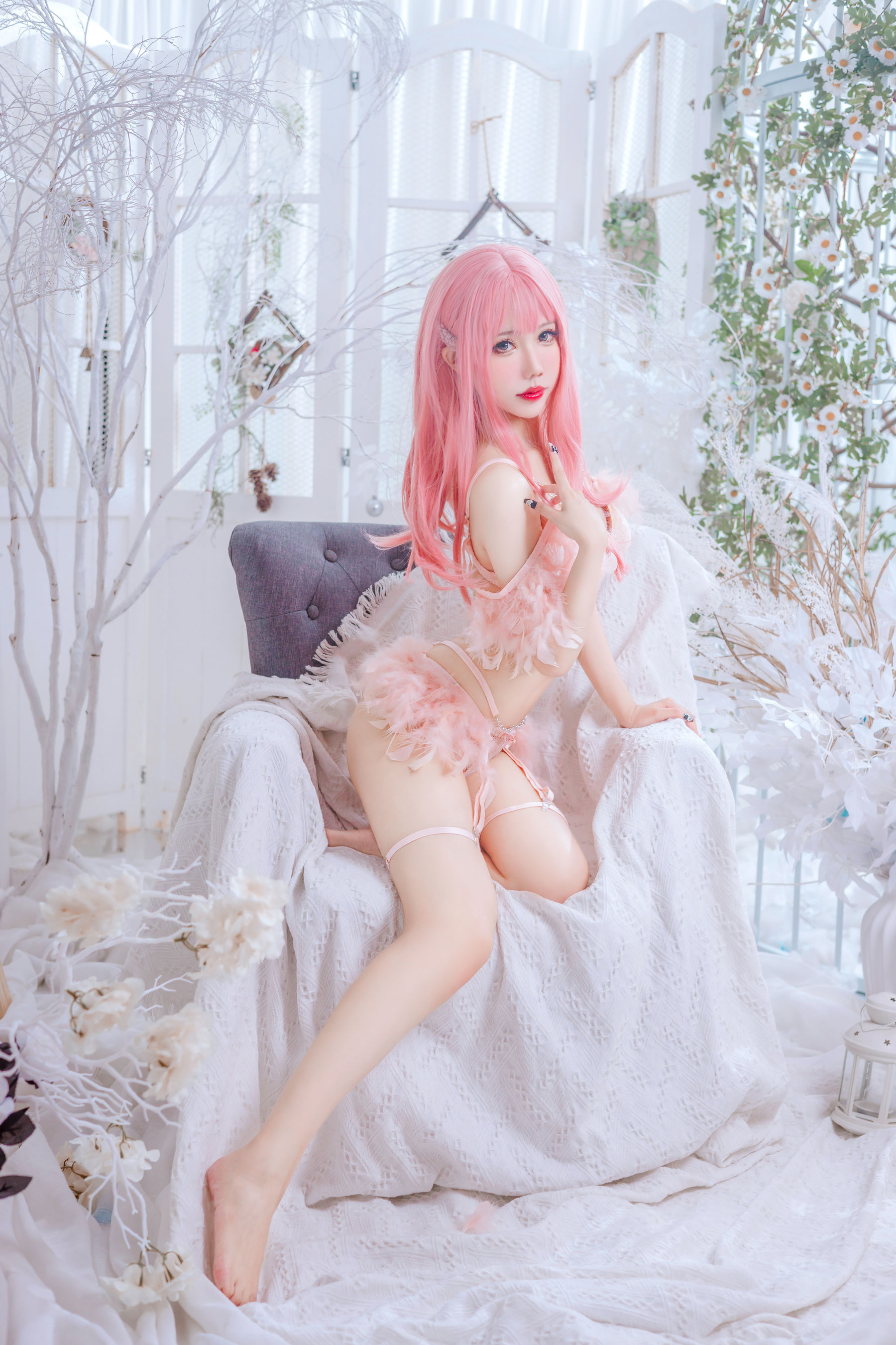 [福利COS] 仙女月 - 粉色内衣