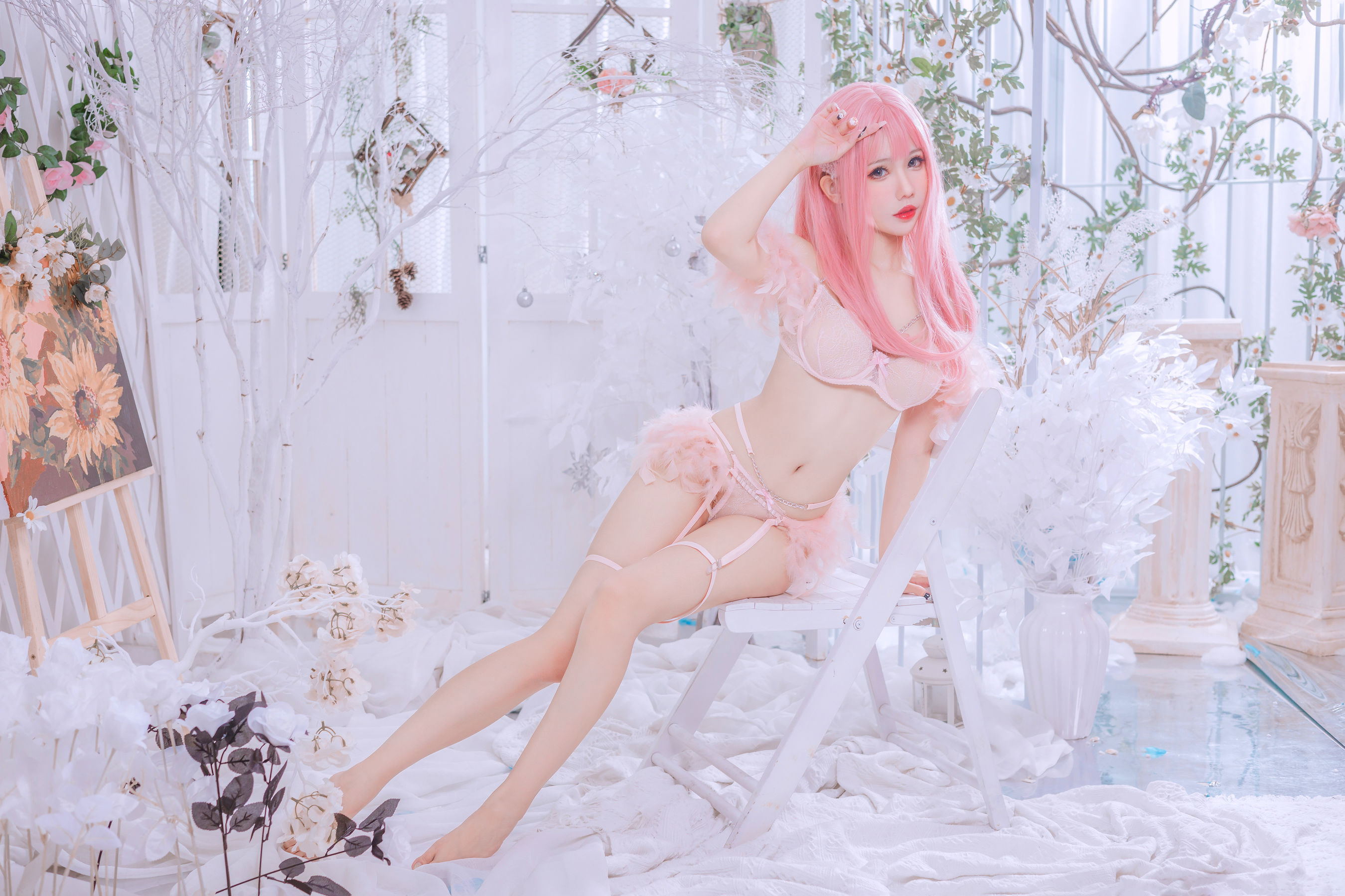 [福利COS] 仙女月 - 粉色内衣