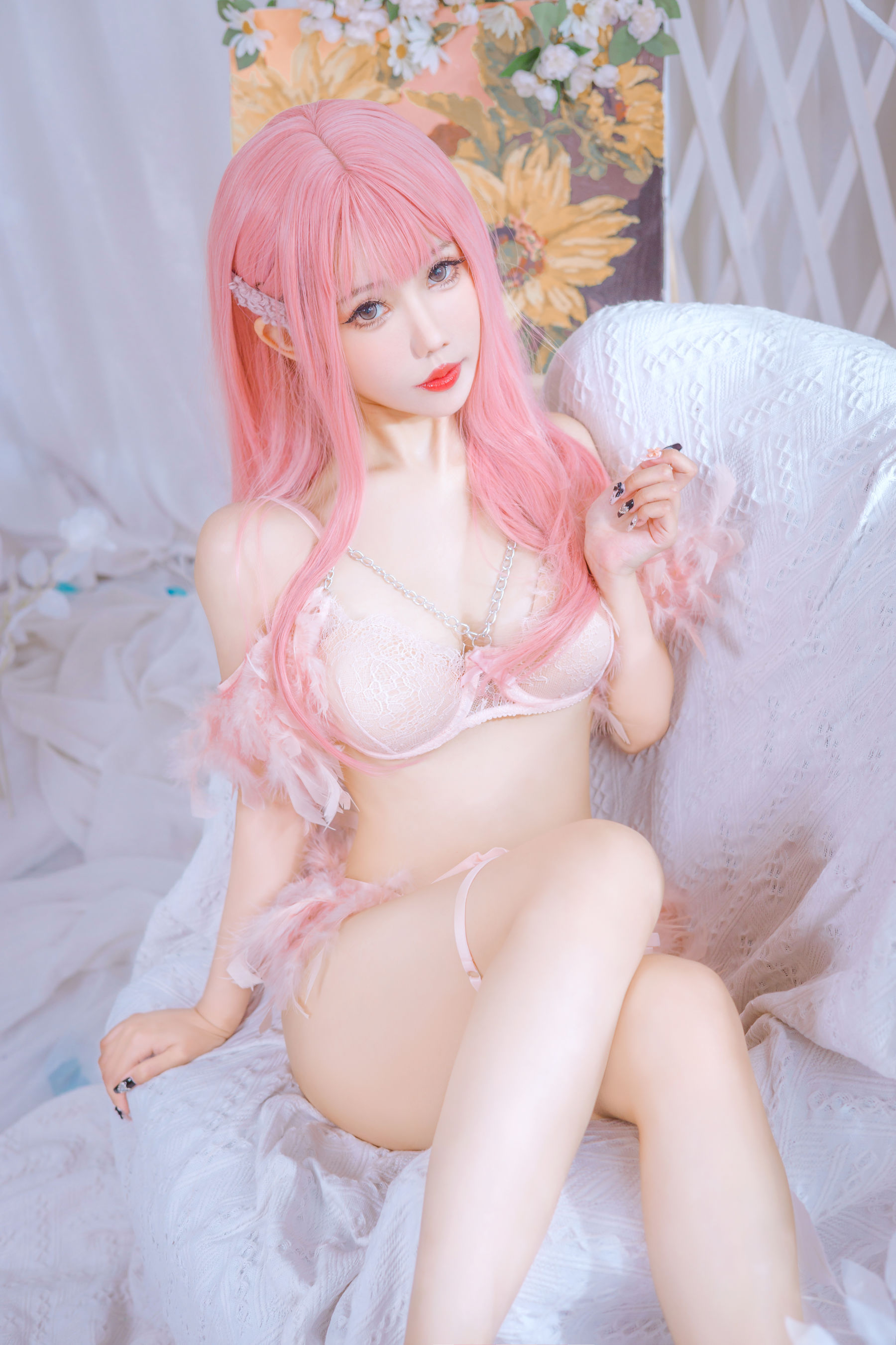 [福利COS] 仙女月 - 粉色内衣