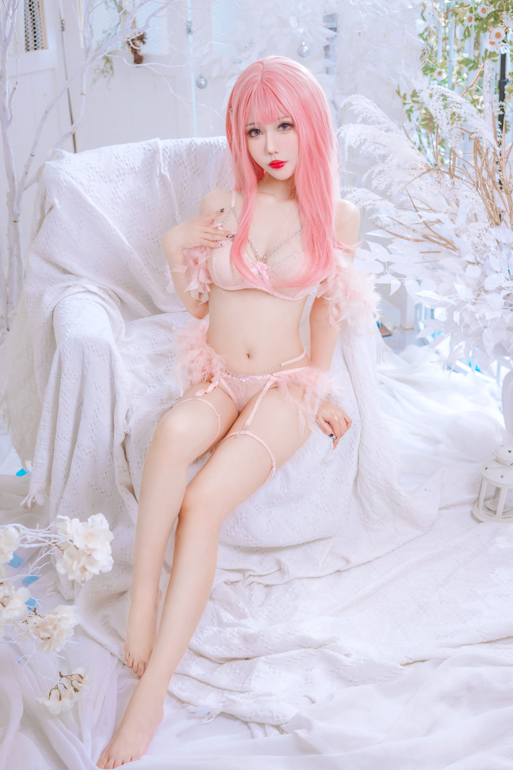 [福利COS] 仙女月 - 粉色内衣