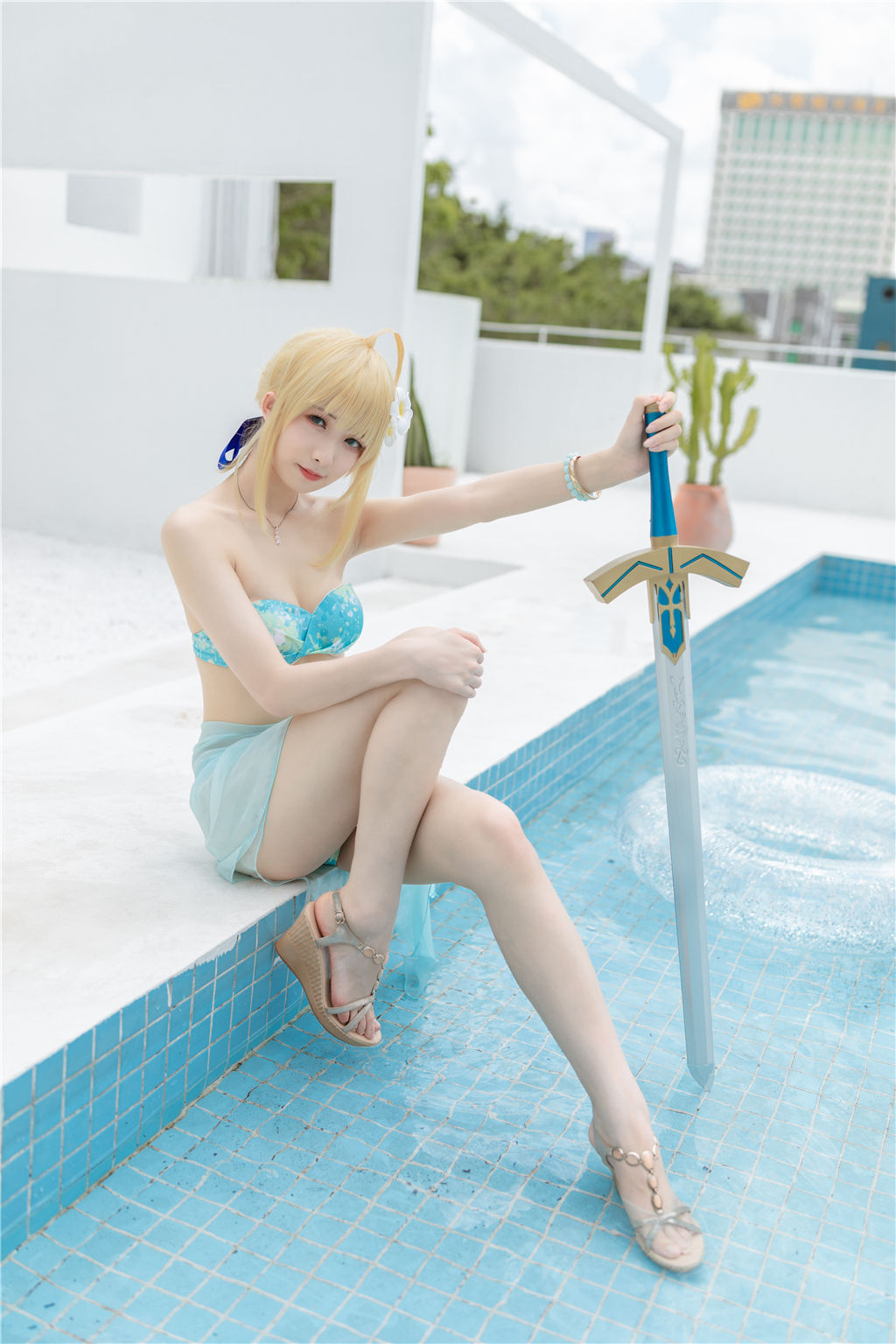 [福利COS] 动漫博主封疆疆v - 阿尔托莉雅・潘德拉贡 泳装