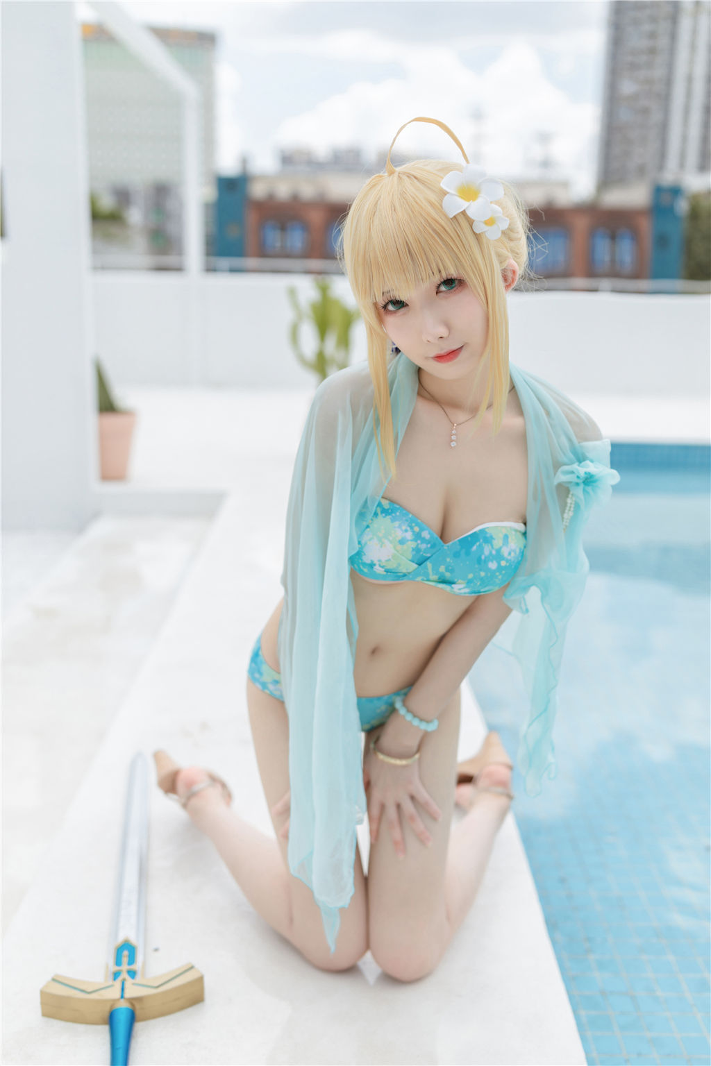 [福利COS] 动漫博主封疆疆v - 阿尔托莉雅・潘德拉贡 泳装