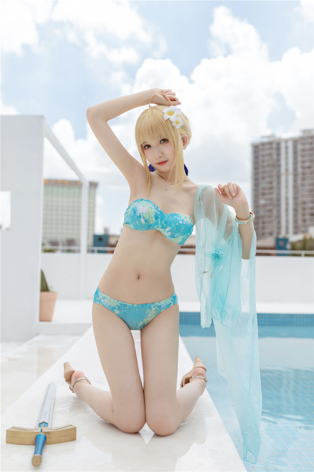 [福利COS] 动漫博主封疆疆v - 阿尔托莉雅・潘德拉贡 泳装
