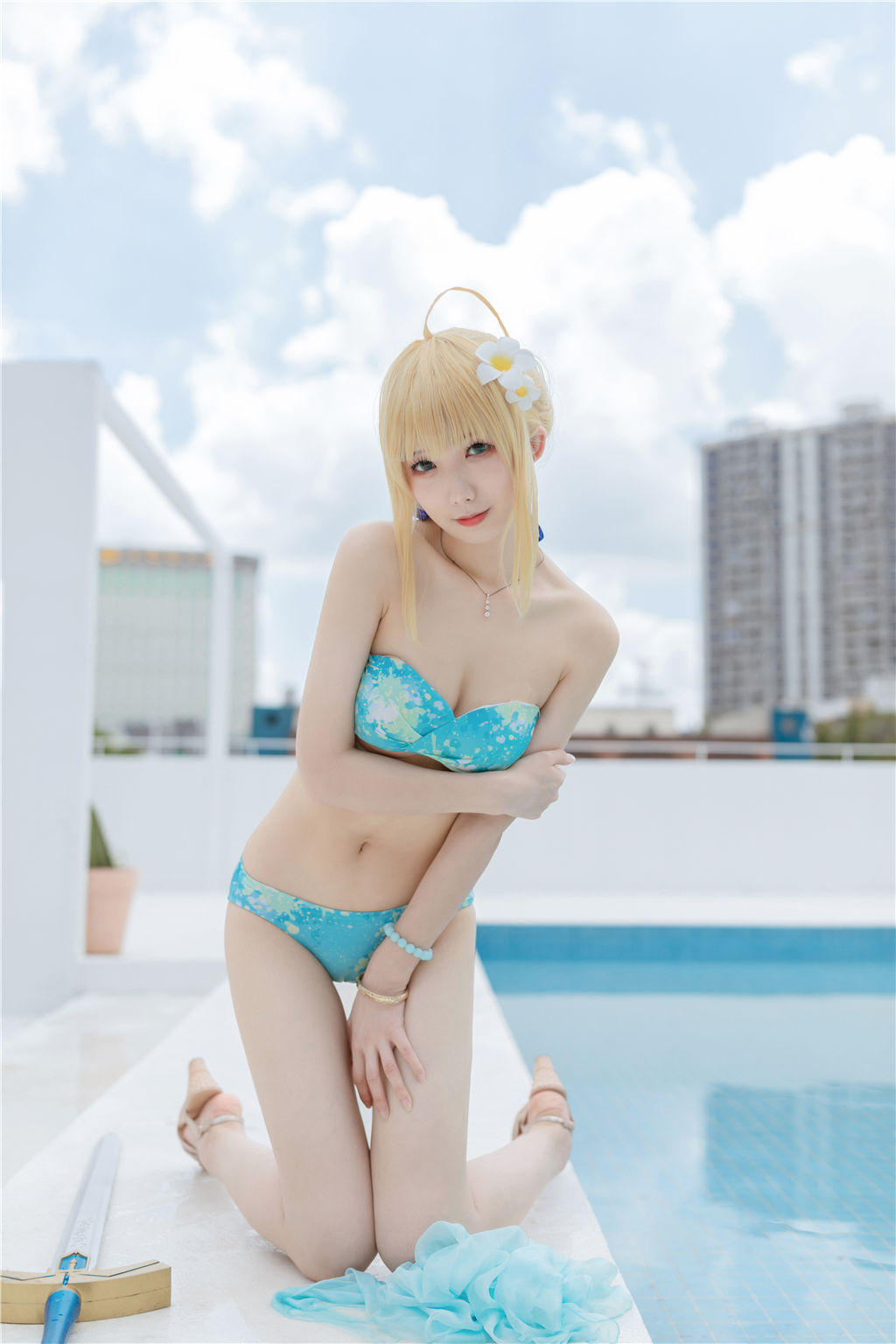 [福利COS] 动漫博主封疆疆v - 阿尔托莉雅・潘德拉贡 泳装