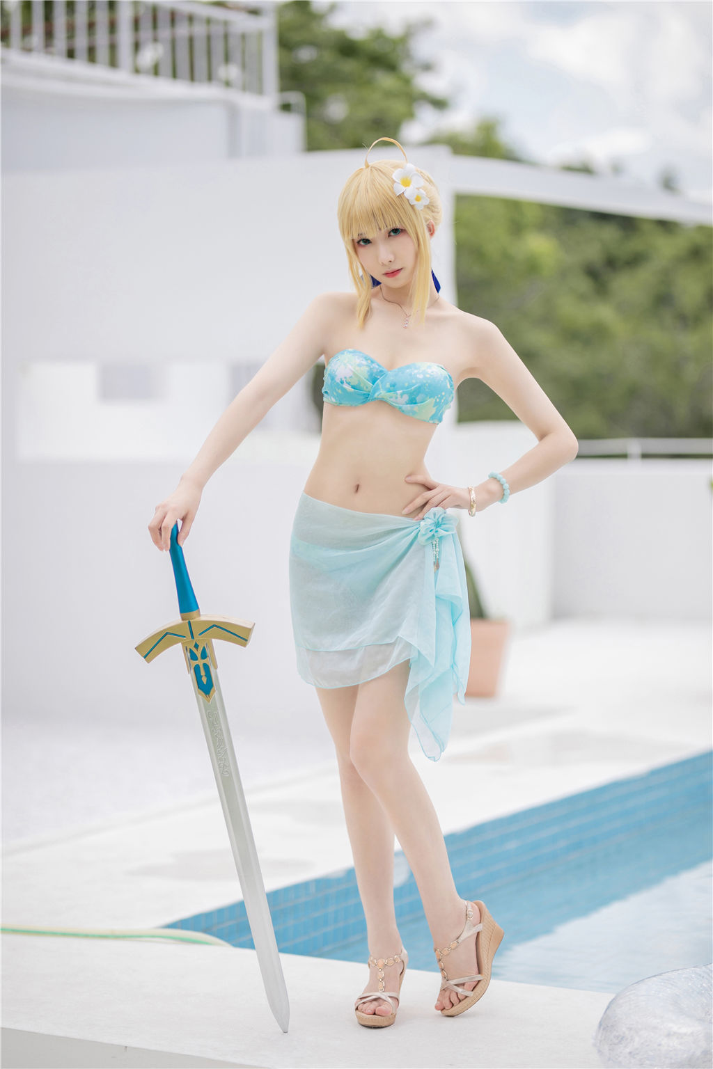 [福利COS] 动漫博主封疆疆v - 阿尔托莉雅・潘德拉贡 泳装