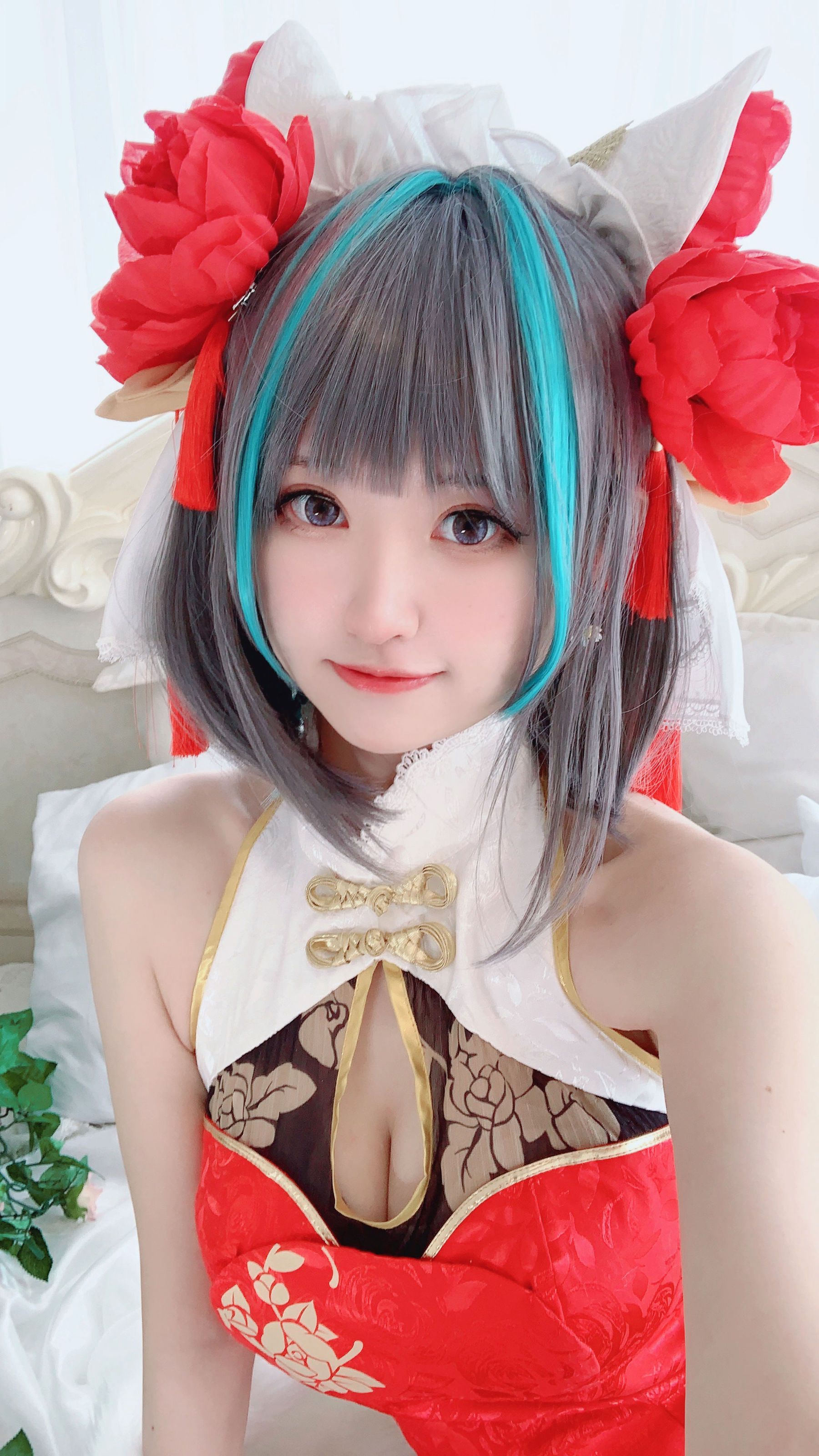 [福利COS] 千阳(ちよ) - 柴郡旗袍cos