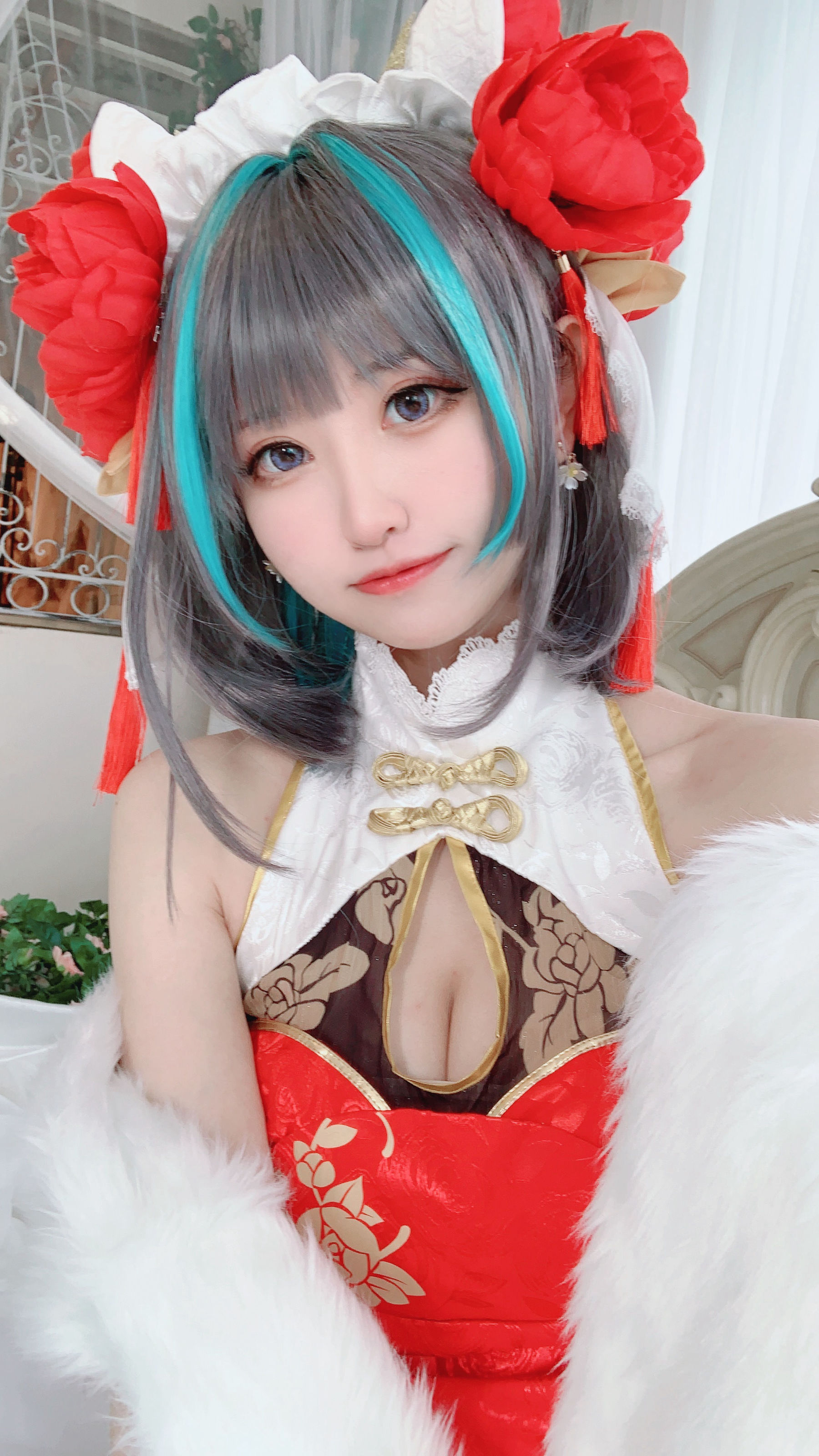 [福利COS] 千阳(ちよ) - 柴郡旗袍cos