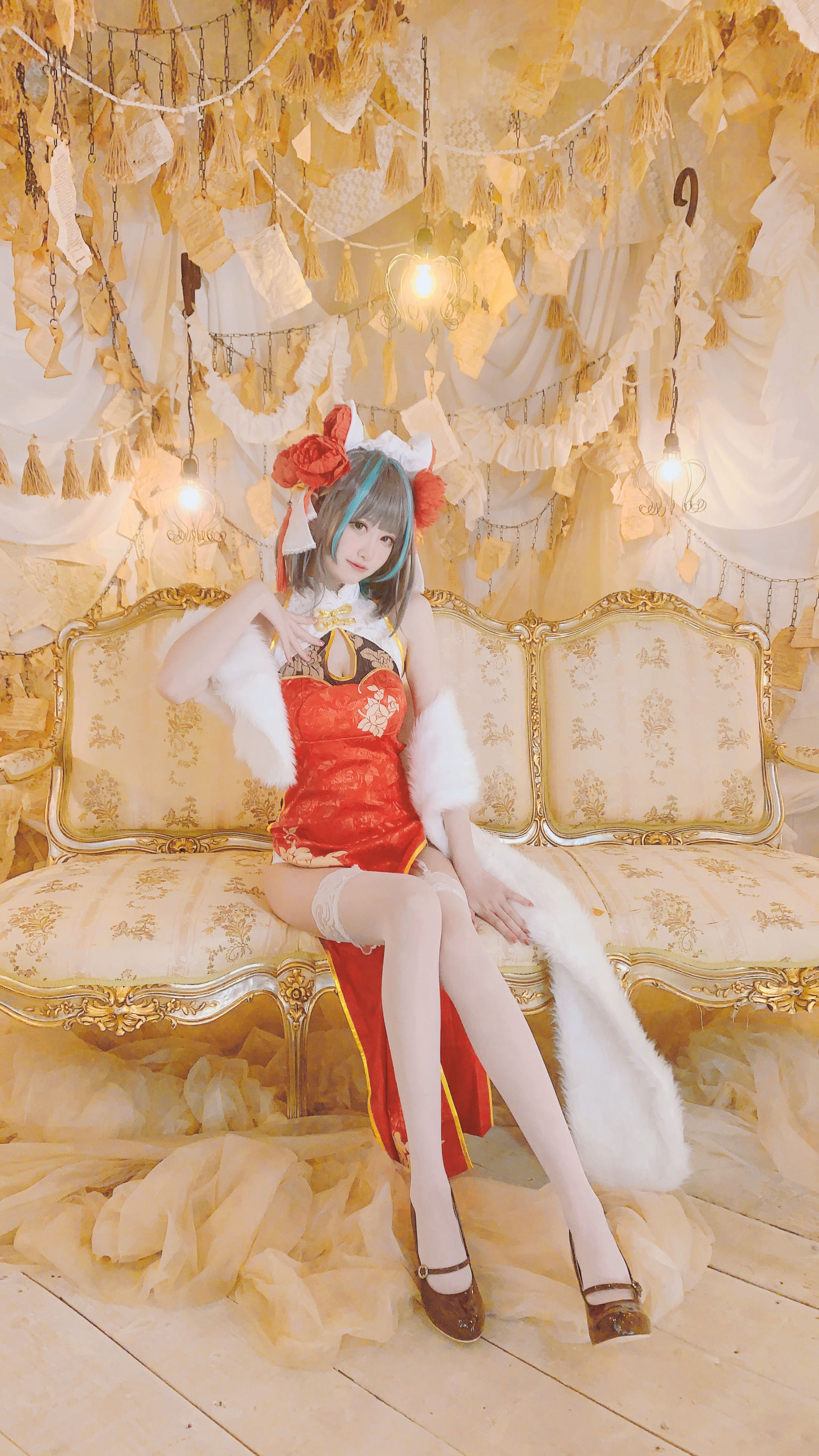 [福利COS] 千阳(ちよ) - 柴郡旗袍cos