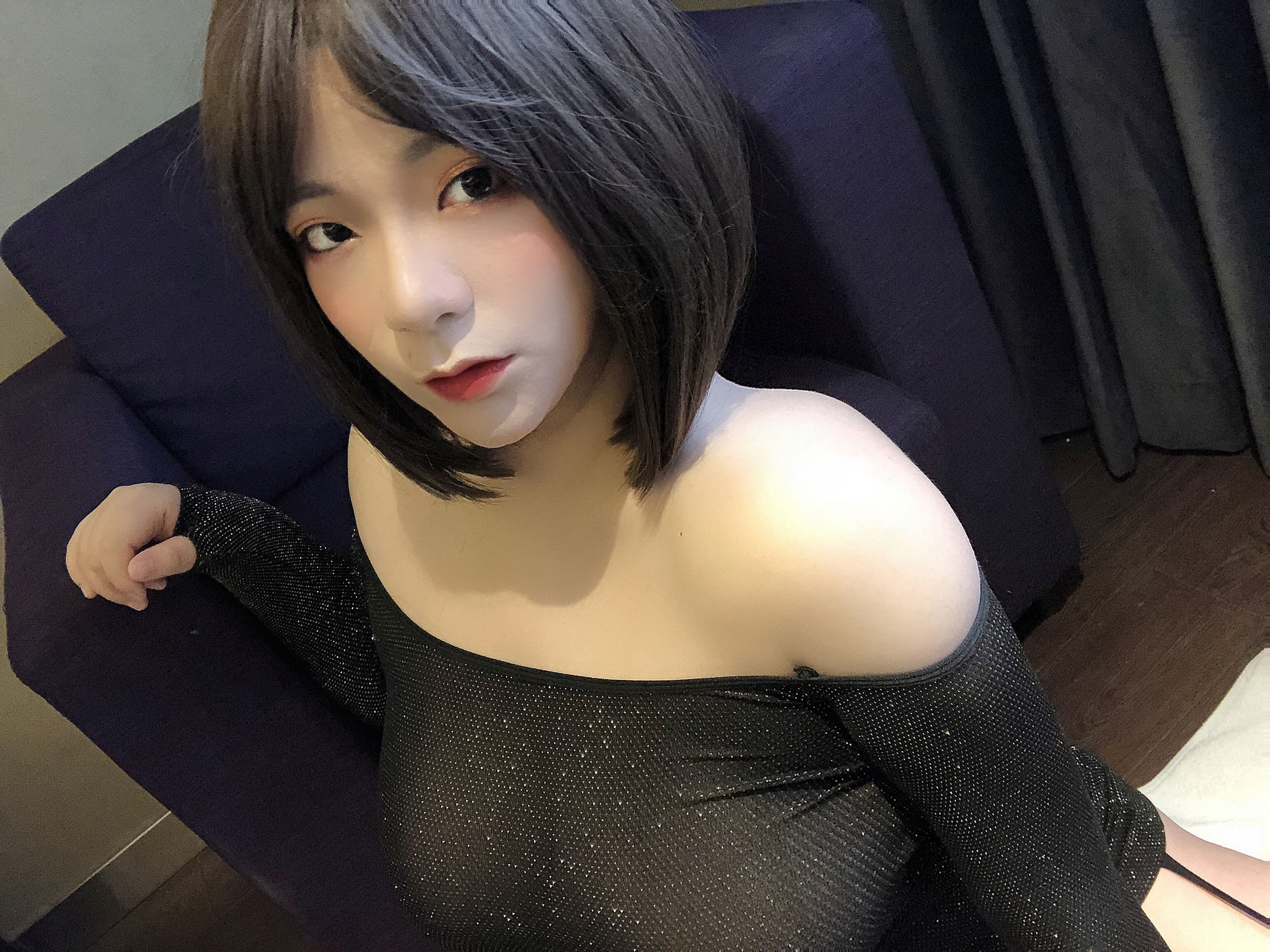 [福利COS] 奶兔biubiu - 黑色透肉
