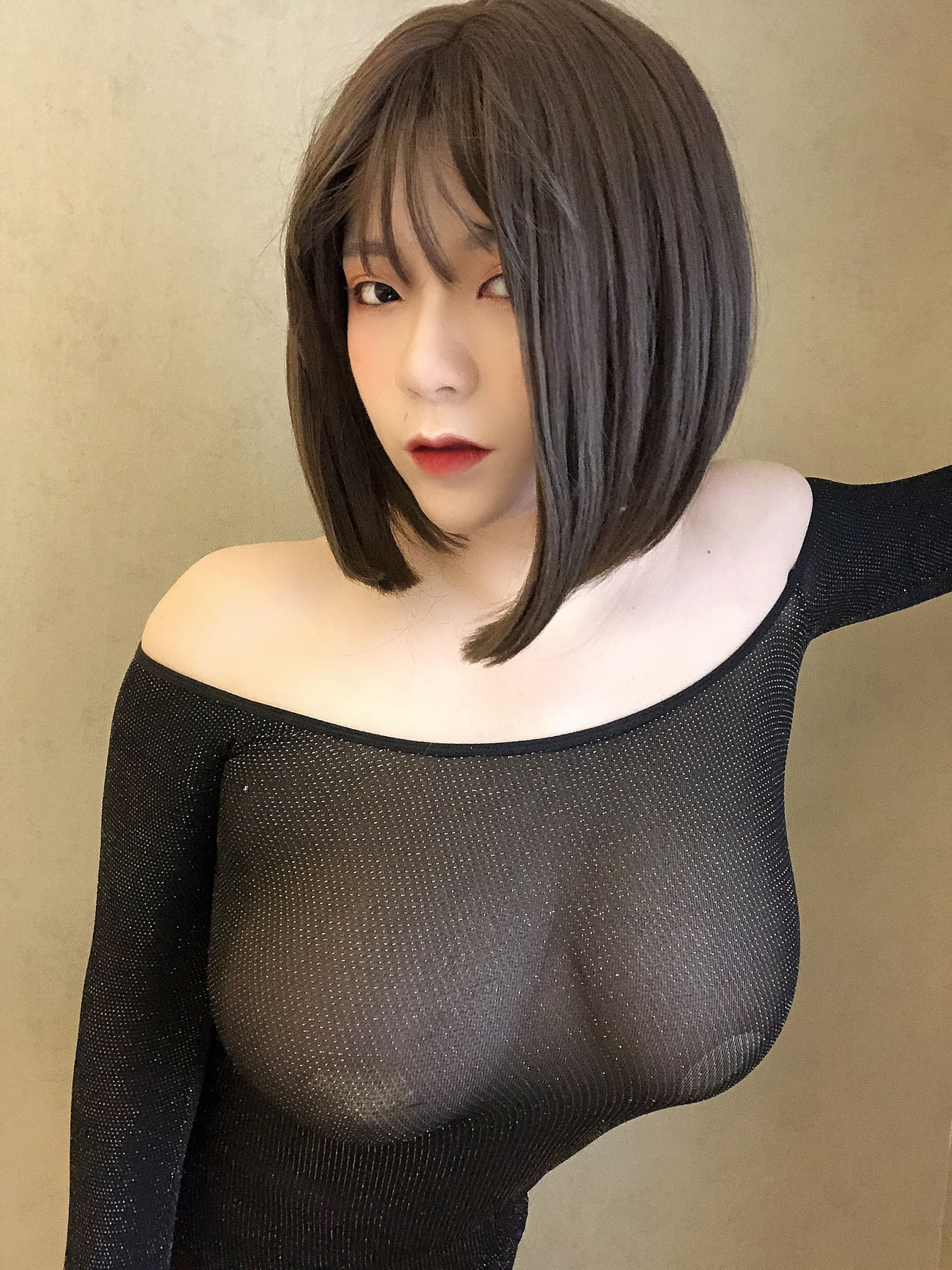 [福利COS] 奶兔biubiu - 黑色透肉