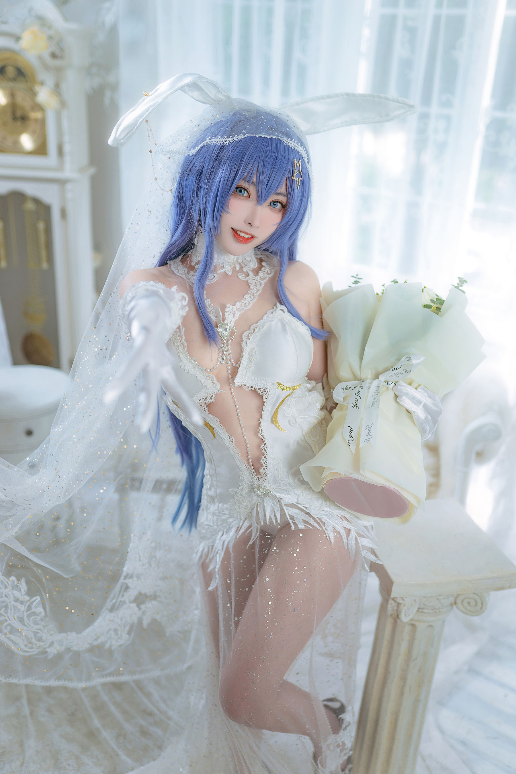 [福利COS] 宫本桜 - 花园花嫁