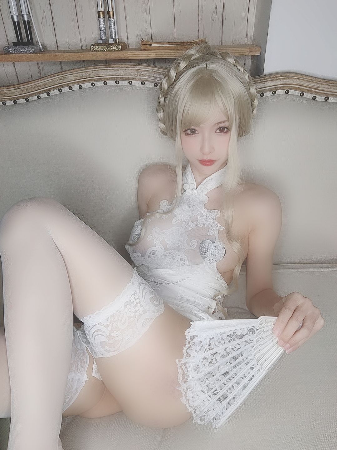 [福利COS] 尤物清水由乃 - 金发旗袍