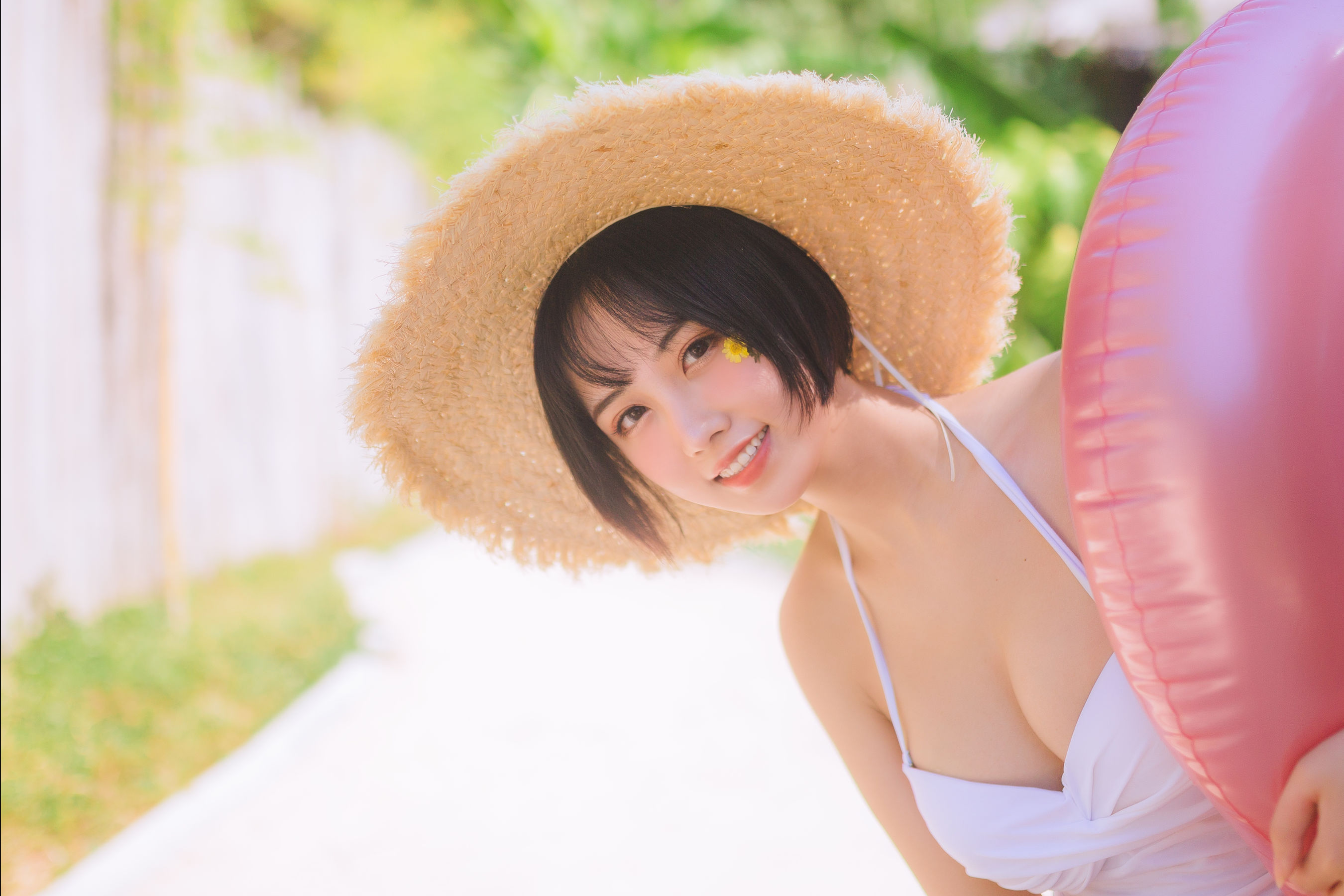[福利COS] 次元少女念雪ww - 白色泳衣