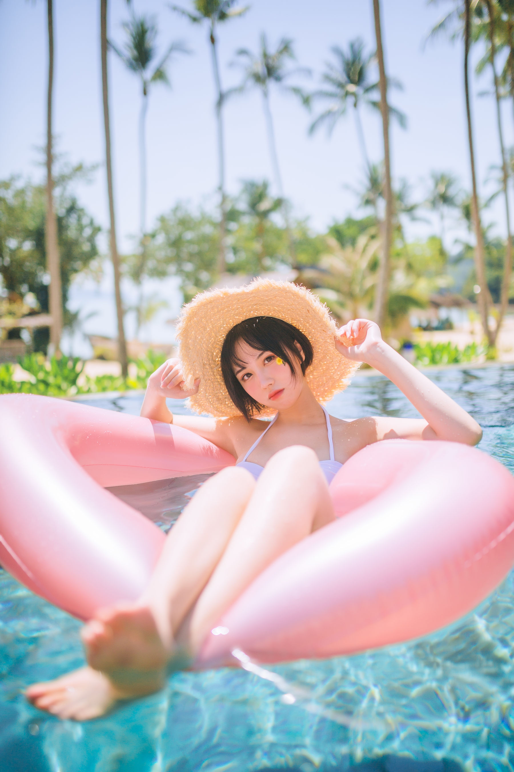 [福利COS] 次元少女念雪ww - 白色泳衣