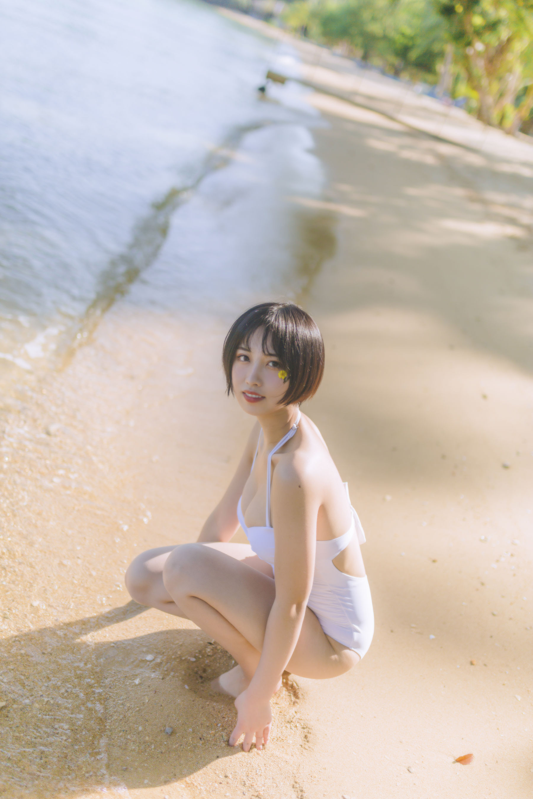 [福利COS] 次元少女念雪ww - 白色泳衣