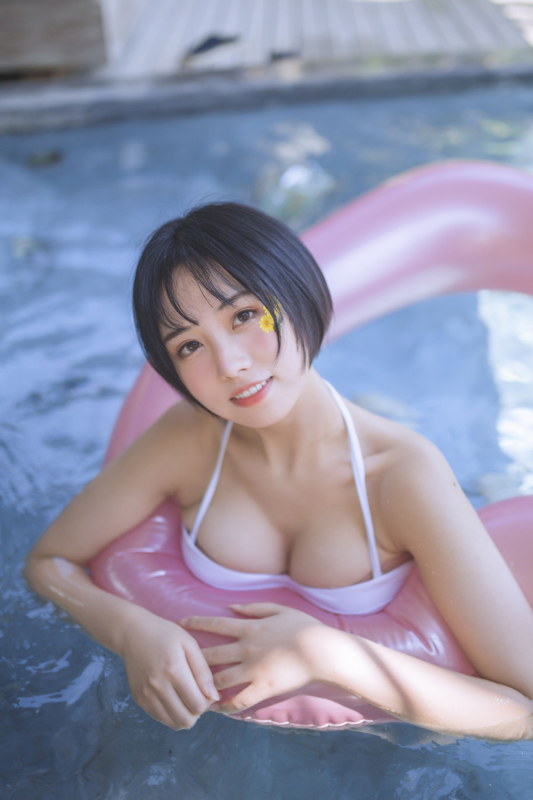 [福利COS] 次元少女念雪ww - 白色泳衣