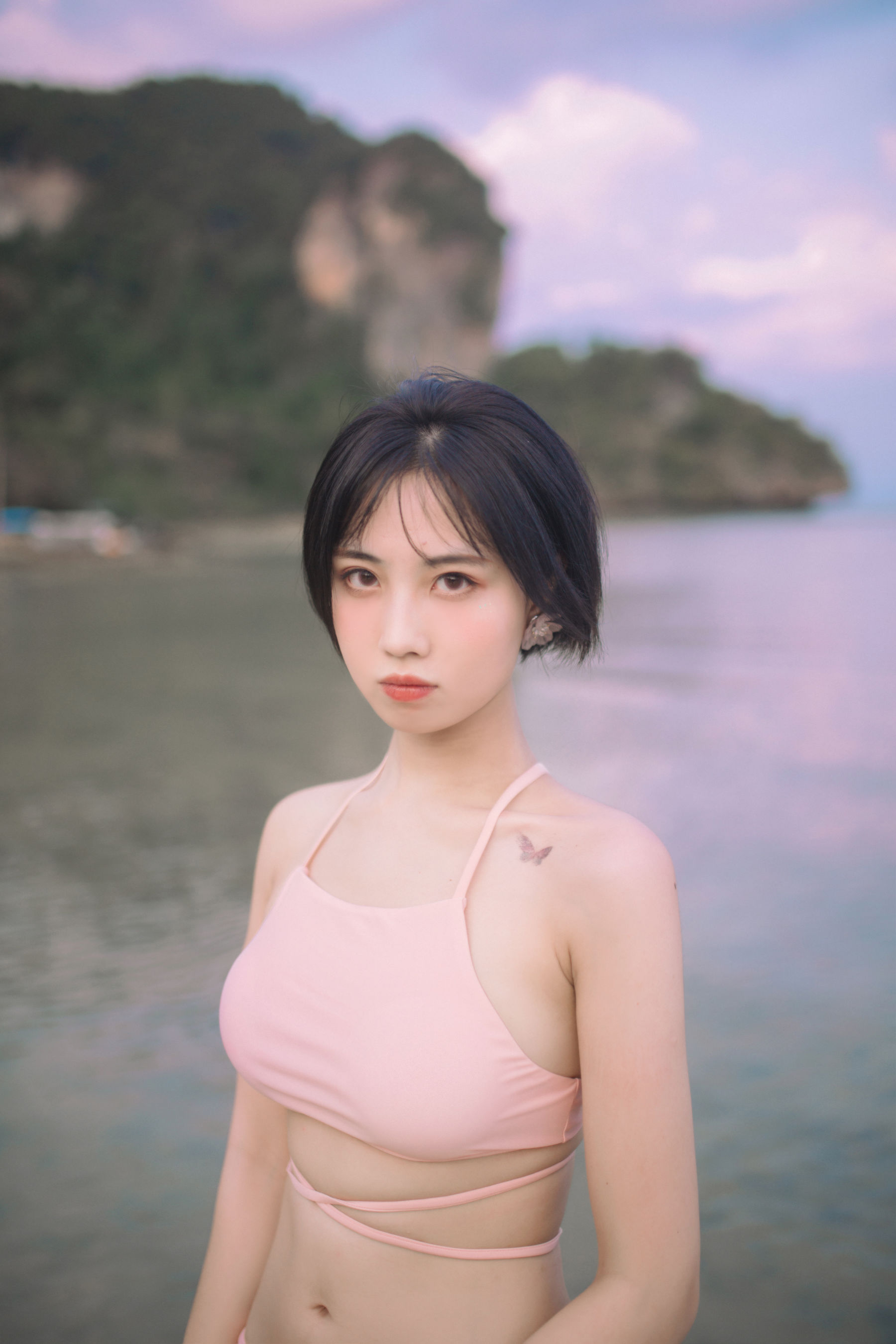[福利COS] 次元少女念雪ww - 粉色泳衣