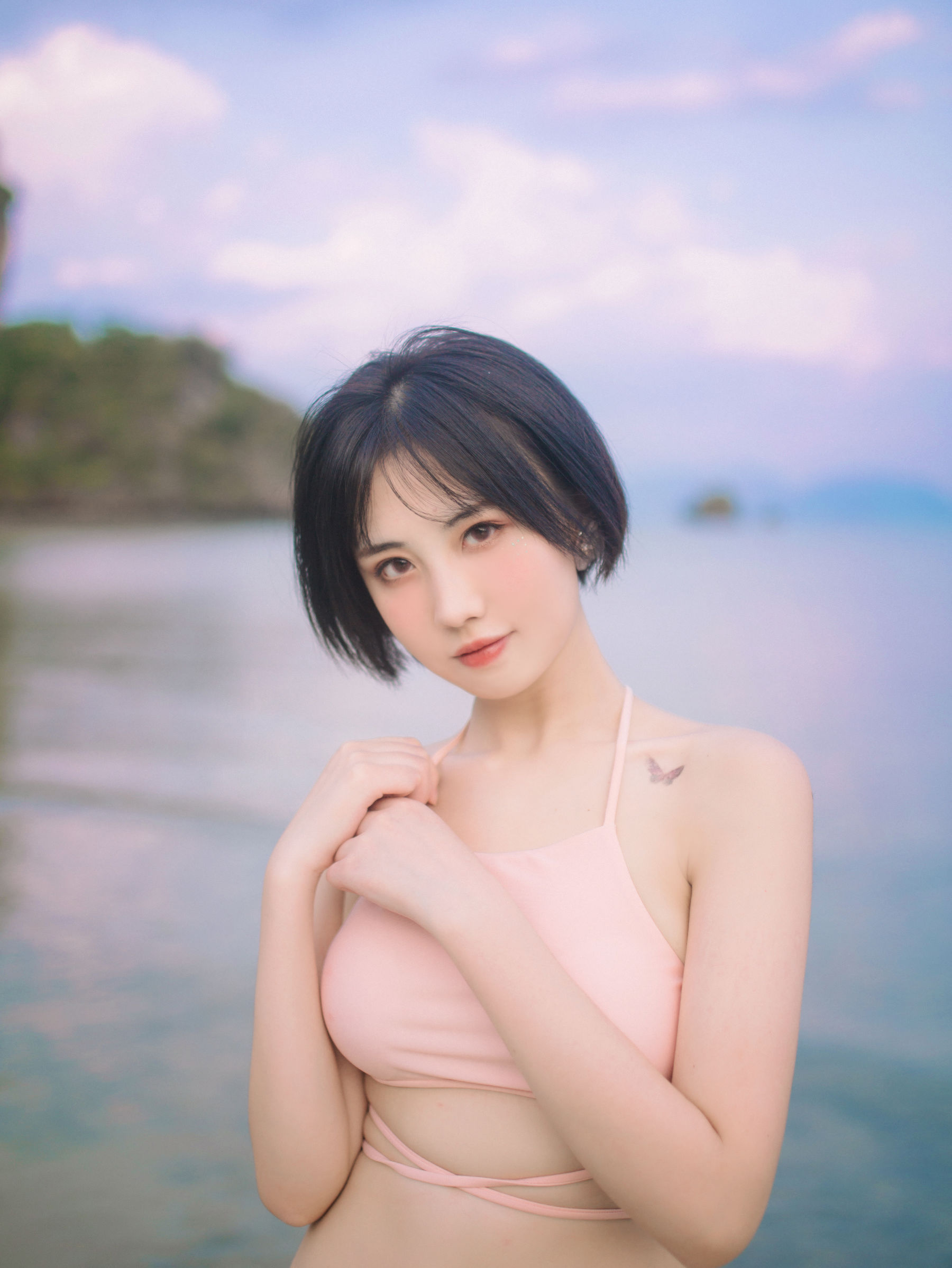 [福利COS] 次元少女念雪ww - 粉色泳衣