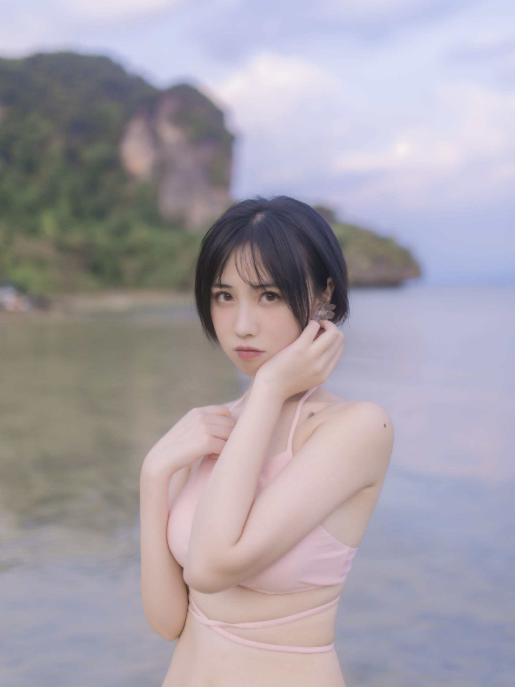 [福利COS] 次元少女念雪ww - 粉色泳衣