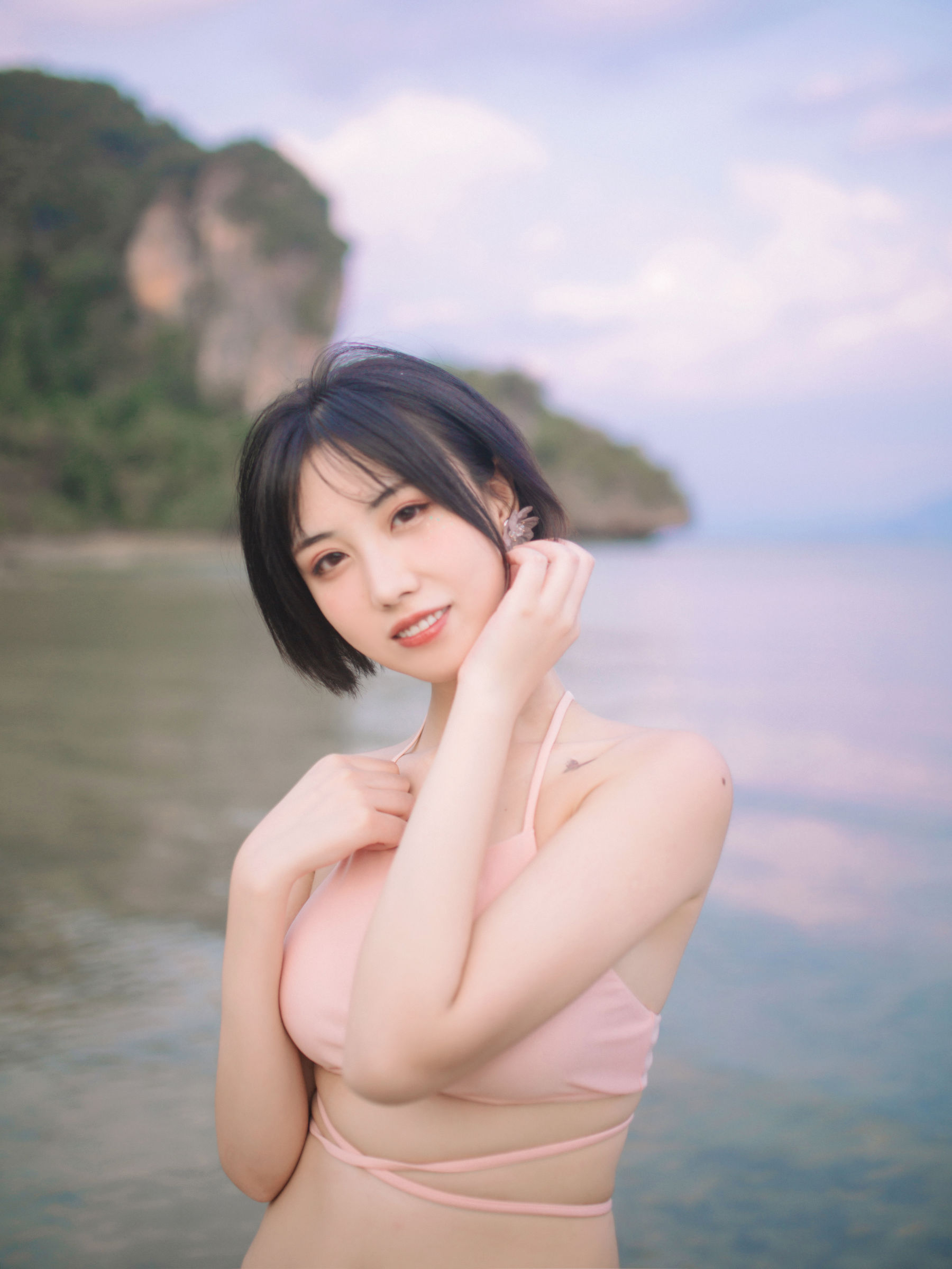 [福利COS] 次元少女念雪ww - 粉色泳衣