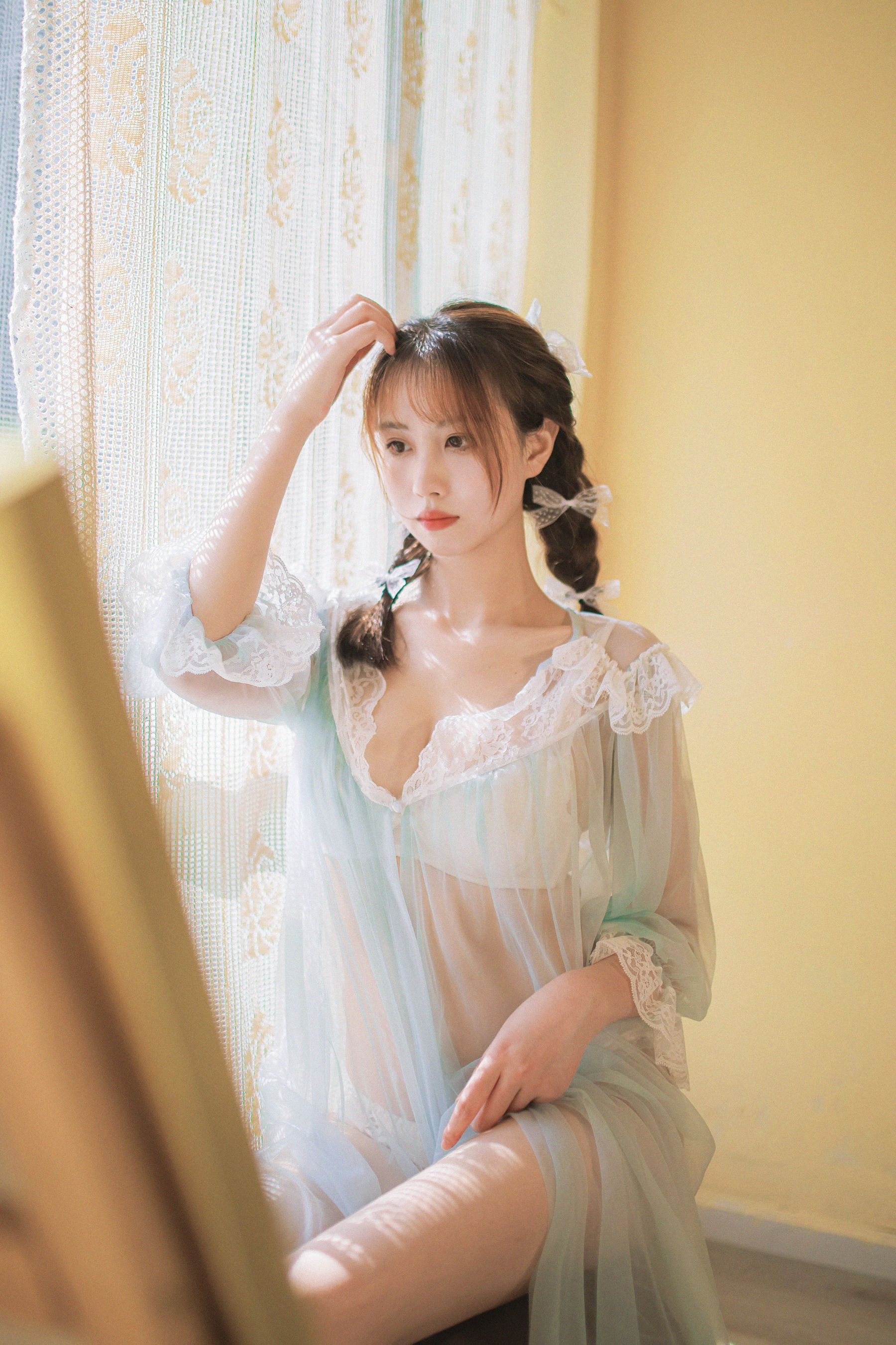 [福利COS] 次元少女念雪ww - 蓝纱衣