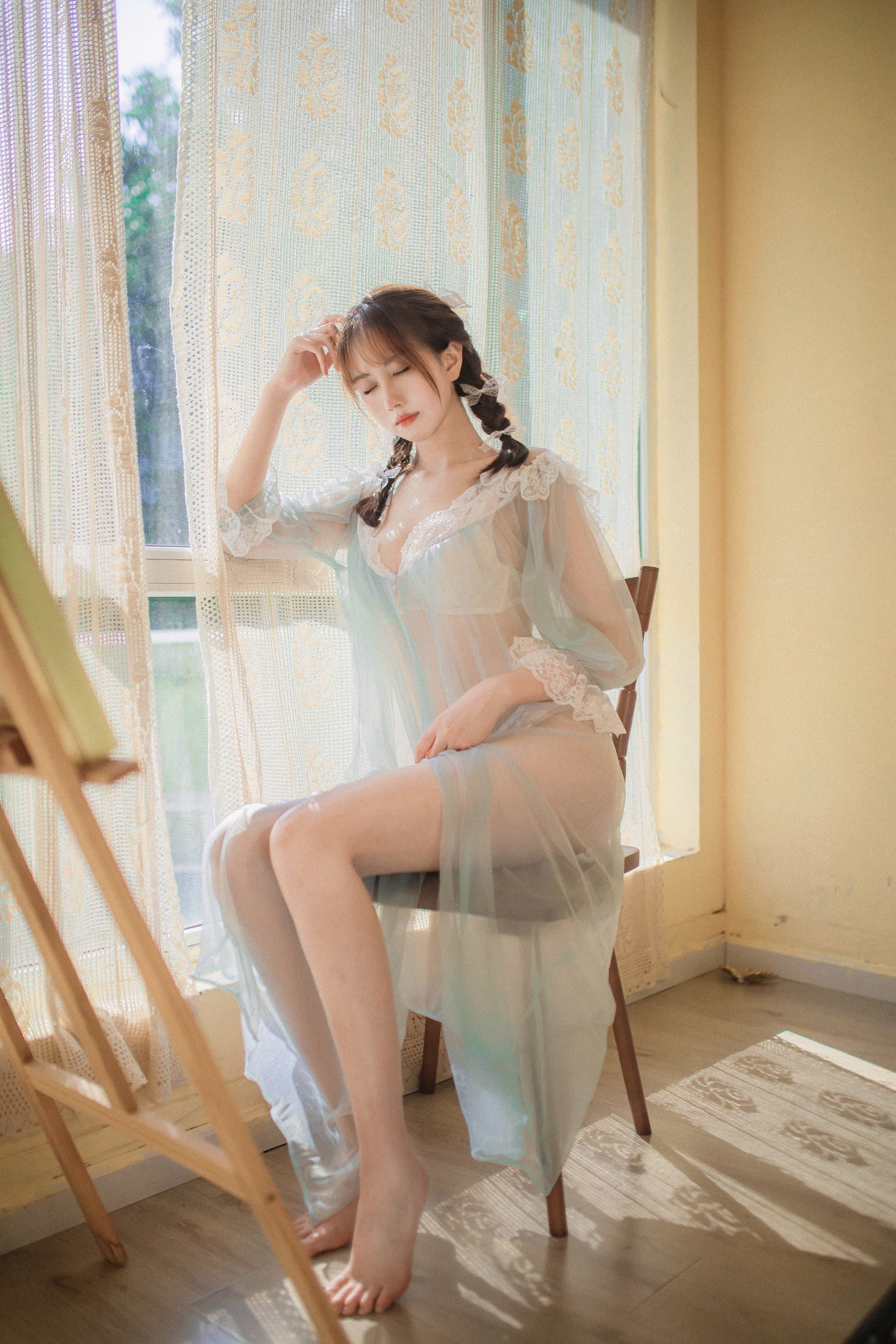 [福利COS] 次元少女念雪ww - 蓝纱衣